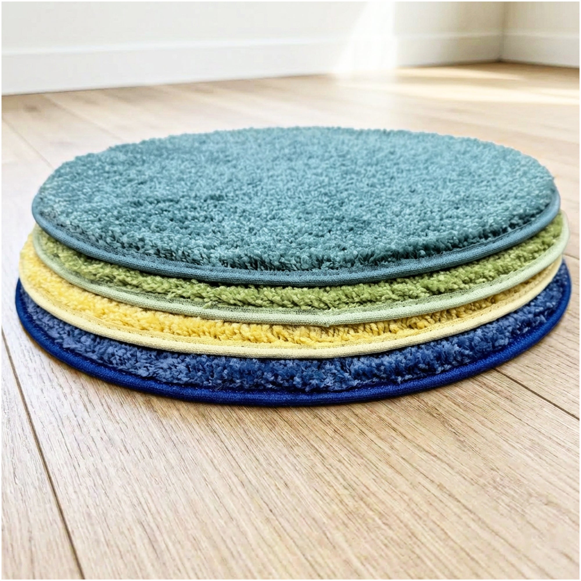 Children’s Carpet Circle Seats – Beach Day Collection Set of 20, 18” Round Soft Classroom Floor Cushions