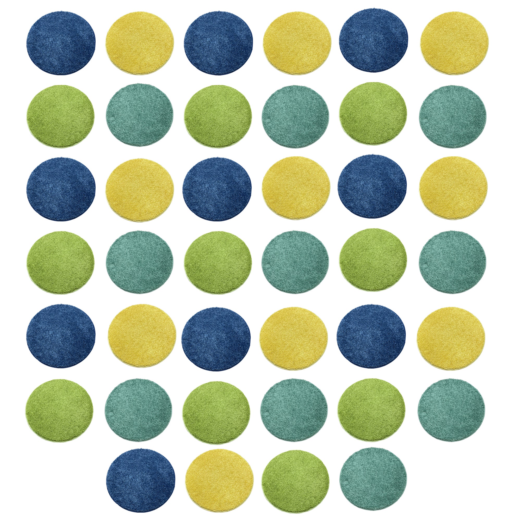 Children’s Carpet Circle Seats – Beach Day Collection Set of 20, 18” Round Soft Classroom Floor Cushions