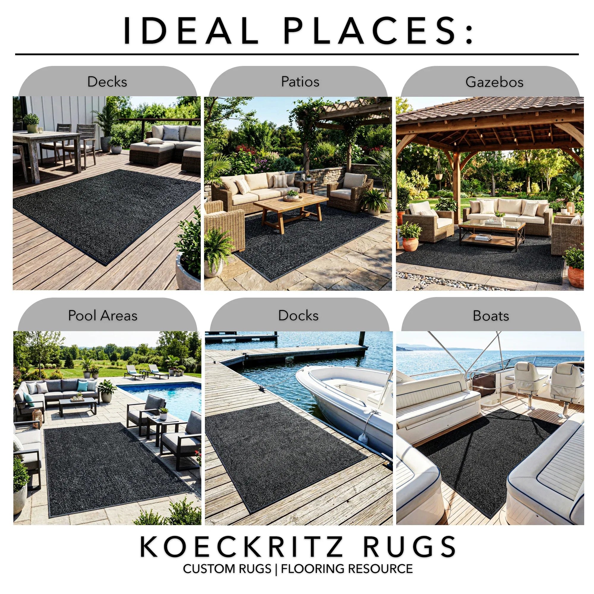 Indoor/Outdoor Artificial Grass Rugs – Lightweight, Standard Sizes, 6 Colors