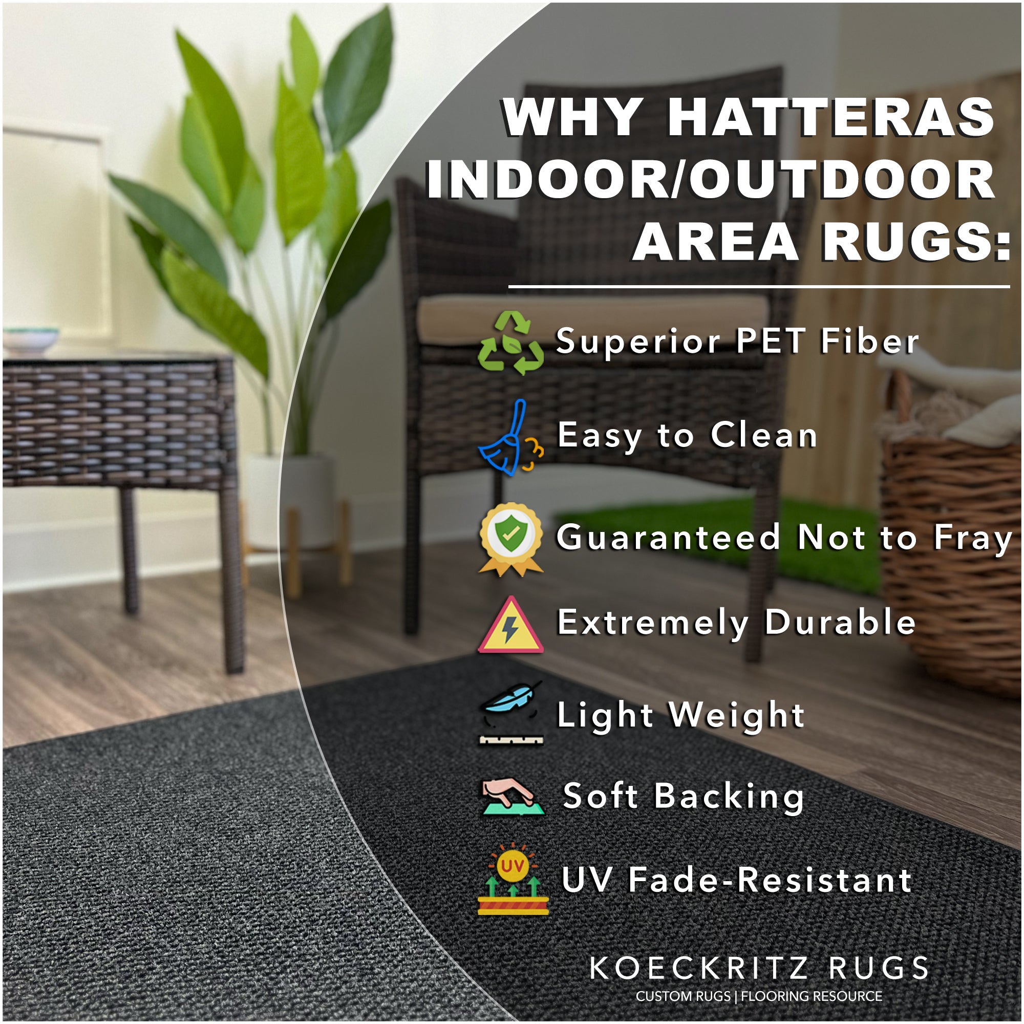 Hatteras Indoor–Outdoor Custom Area Rug