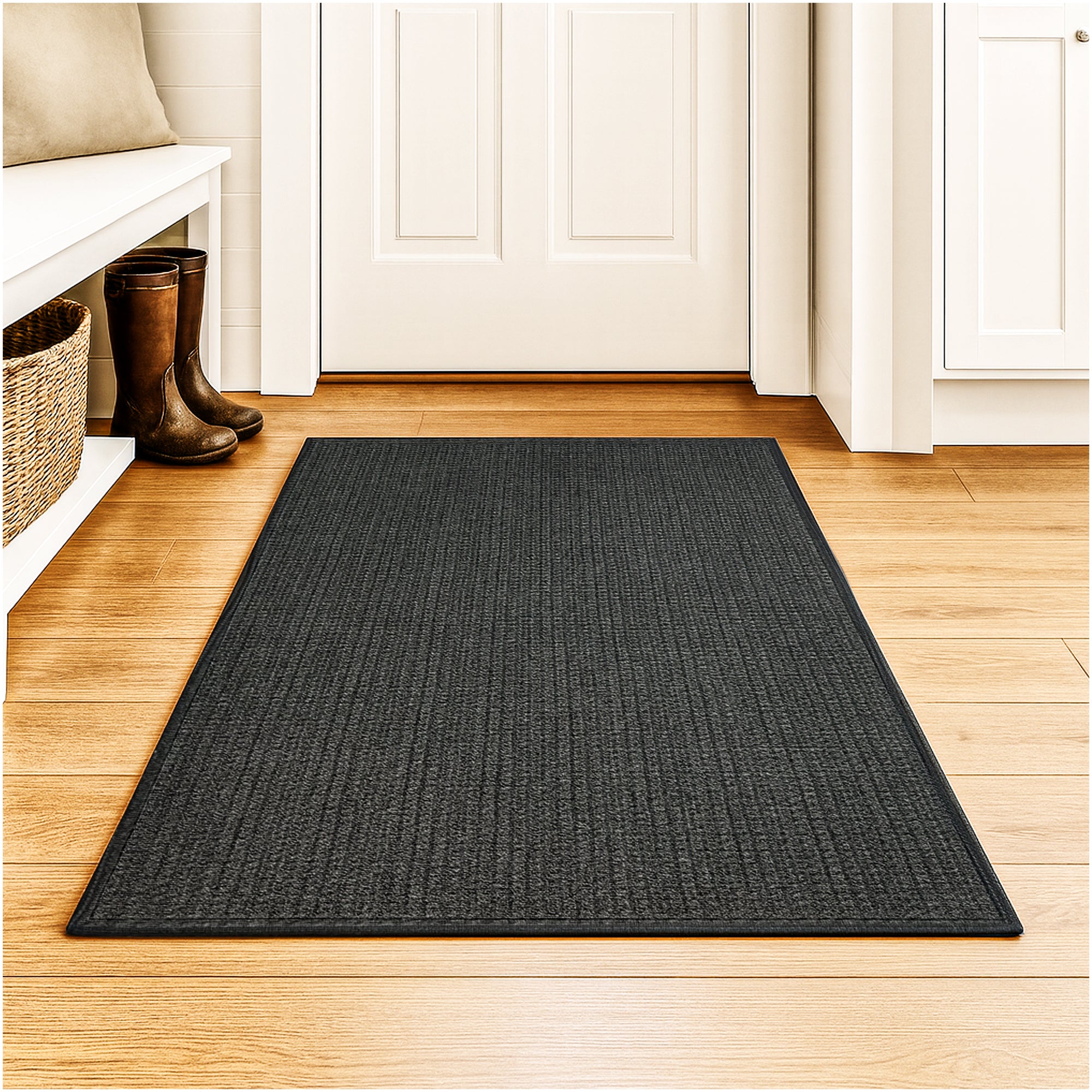 Interlace Waffle Pattern Indoor & Outdoor Rug – Eco-Friendly PET Fiber, Custom Sizes
