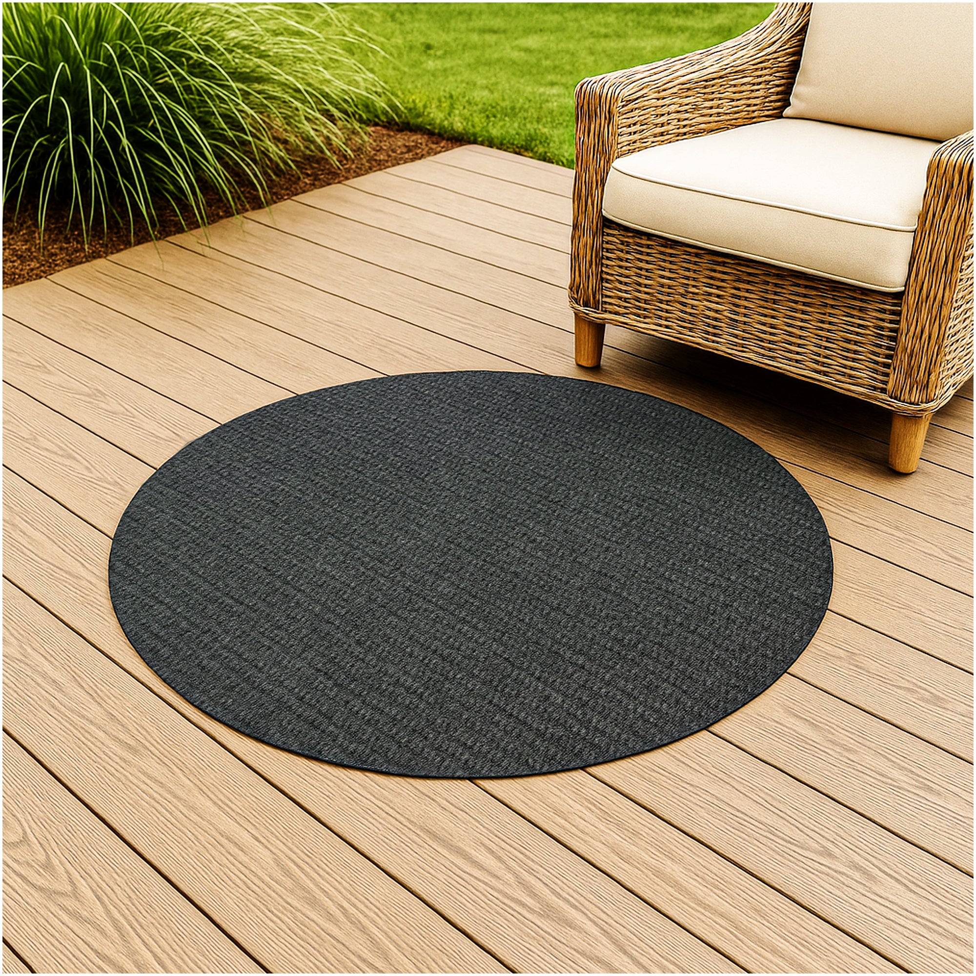 Interlace Waffle Pattern Indoor & Outdoor Rug – Eco-Friendly PET Fiber, Custom Sizes