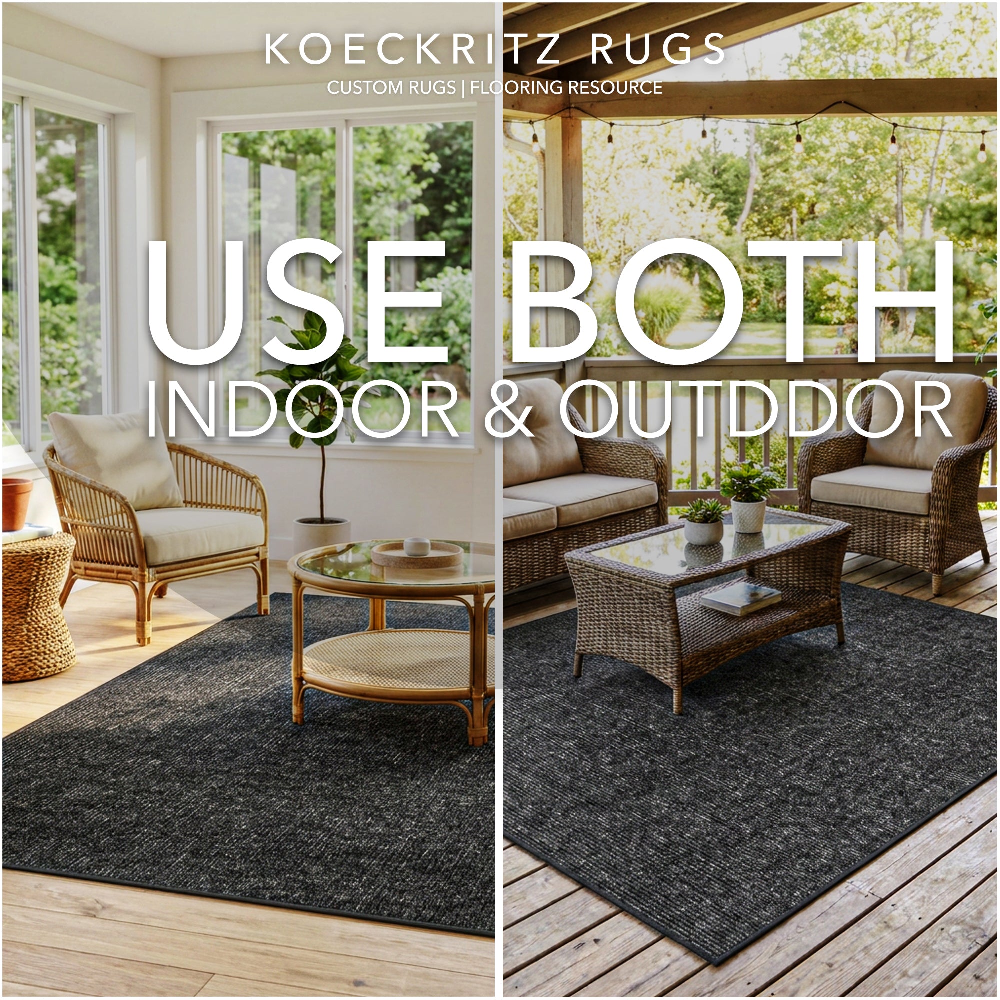 Wassaw Ribbed Indoor/Outdoor Area Rug – Lightweight PET Fiber, 6 Colors