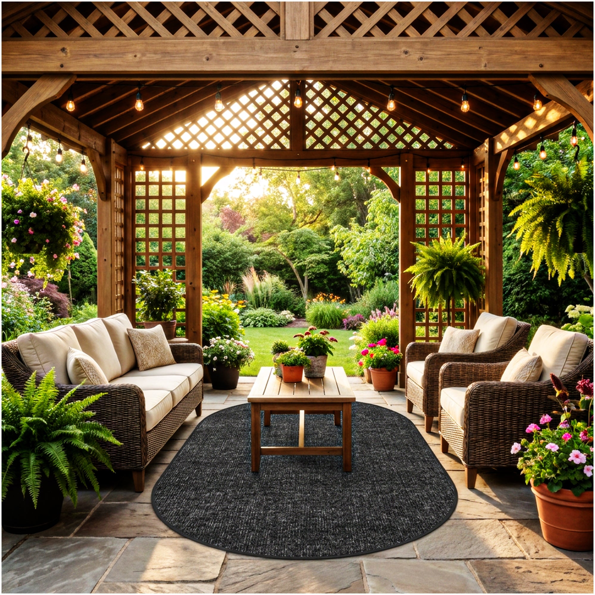 Wassaw Ribbed Indoor/Outdoor Area Rug – Lightweight PET Fiber, 6 Colors