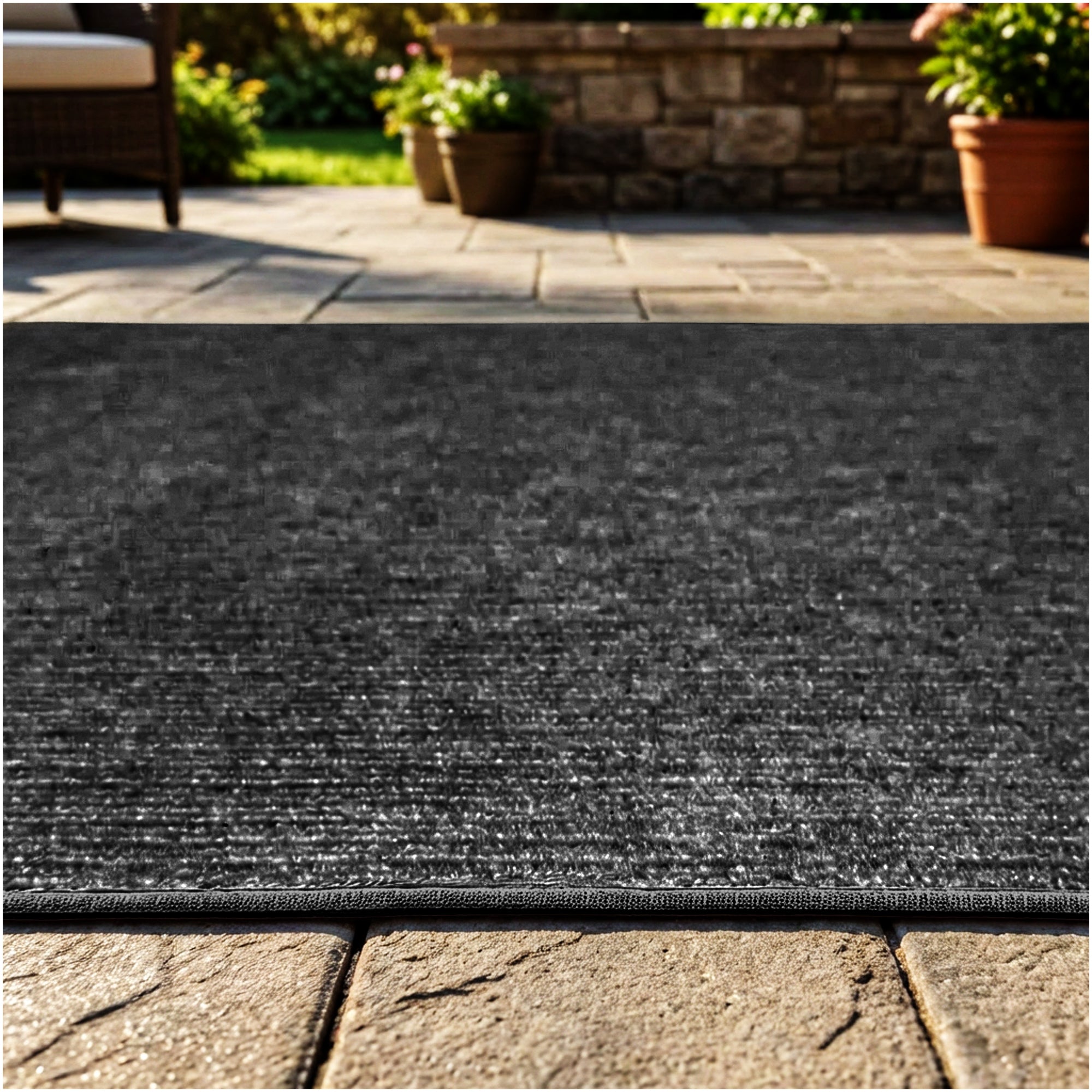 Wassaw Ribbed Indoor/Outdoor Area Rug – Lightweight PET Fiber, 6 Colors