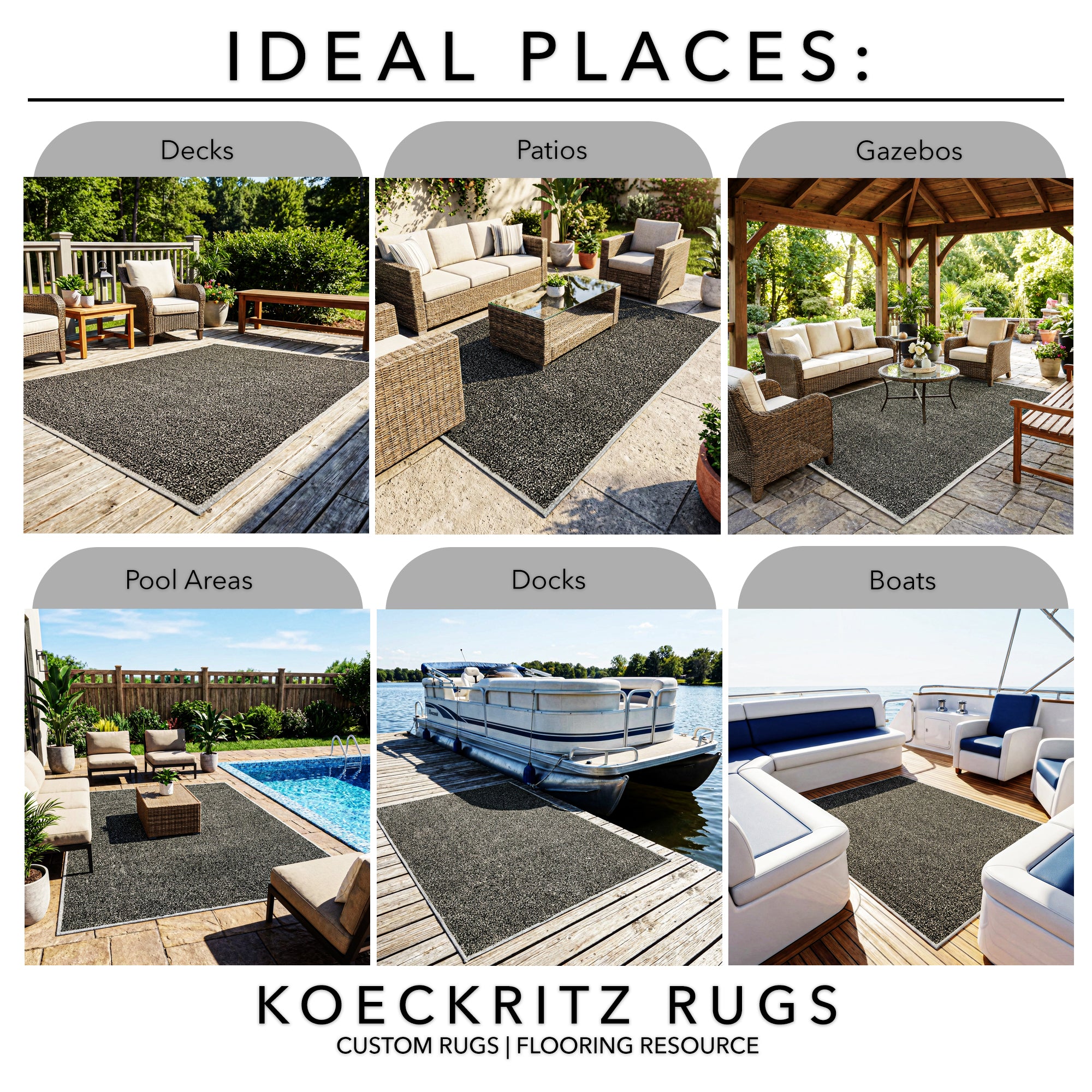 Indoor/Outdoor Artificial Grass Rugs – Lightweight, Standard Sizes, 6 Colors