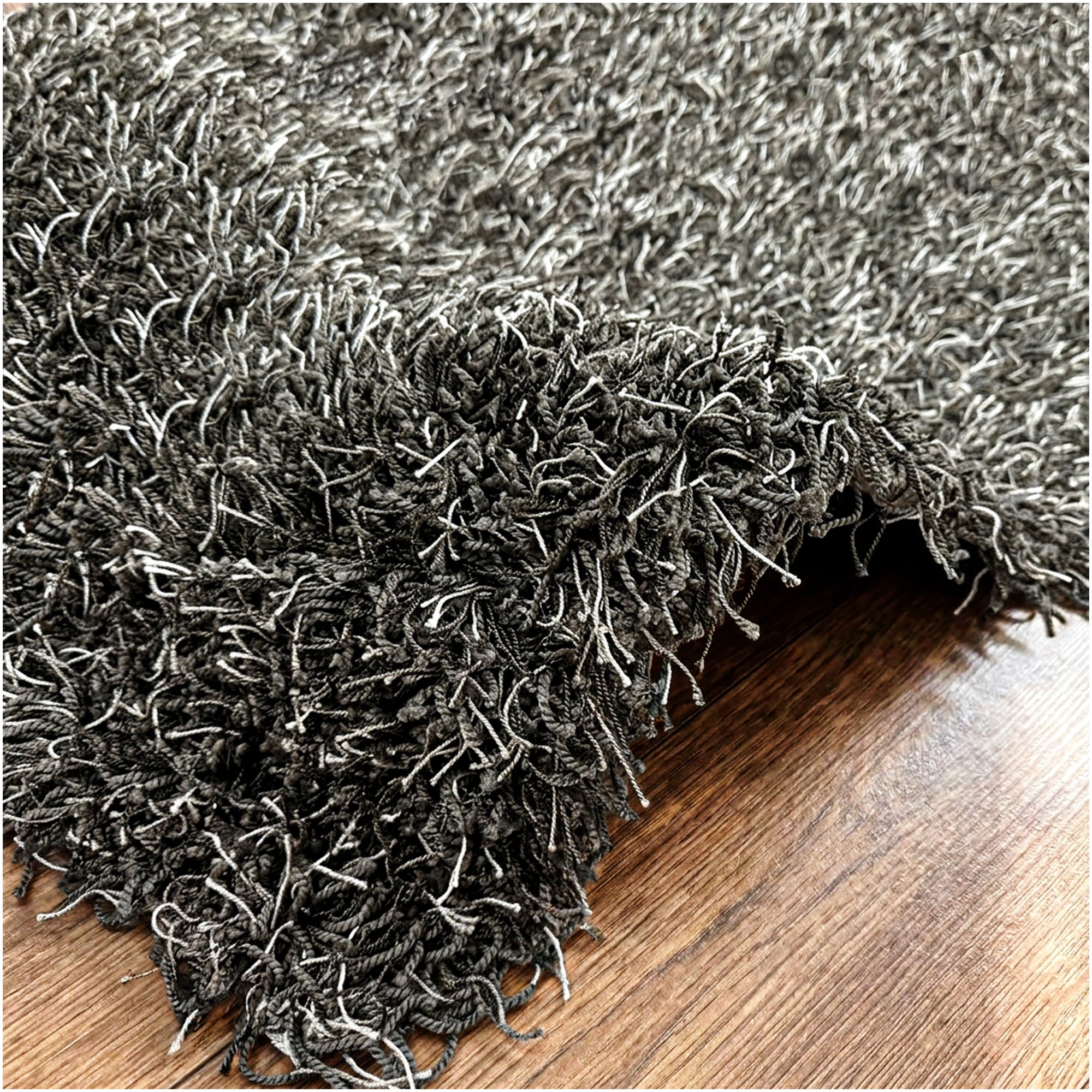 Black Marble Shag Area Rug | Ultra Soft Plush Rectangle Rug