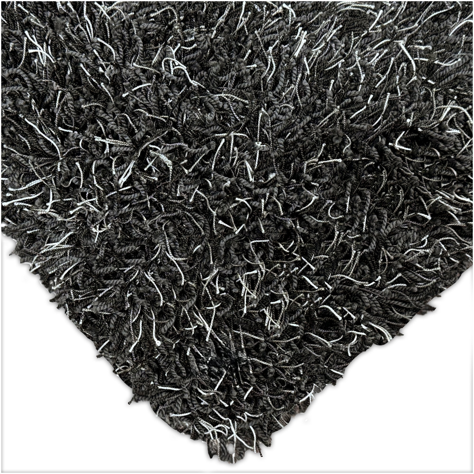 Black Marble Shag Area Rug | Ultra Soft Plush Rectangle Rug