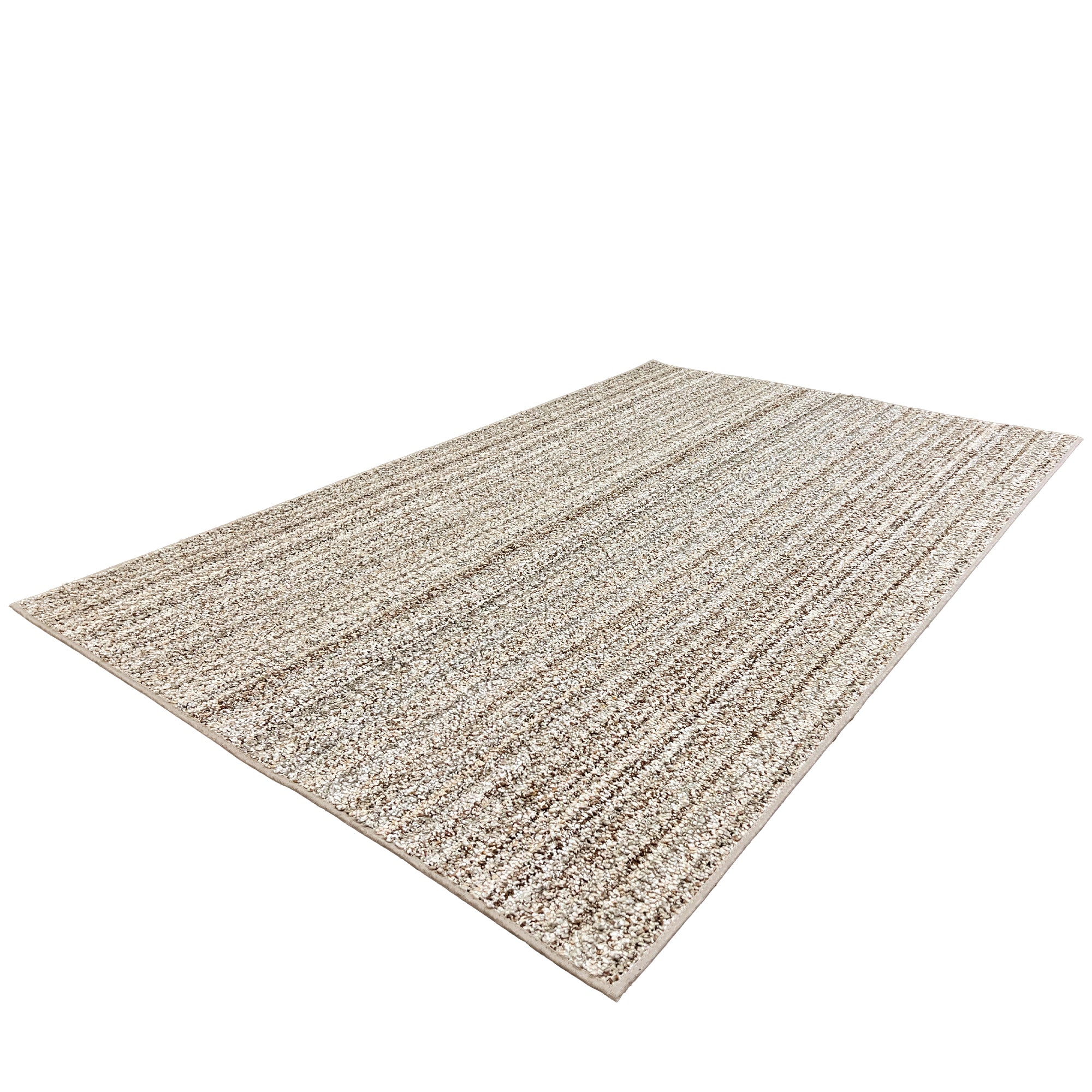 Boho Striped Beige Recycled Berber Loop Area Rug – Custom Size Indoor Carpet