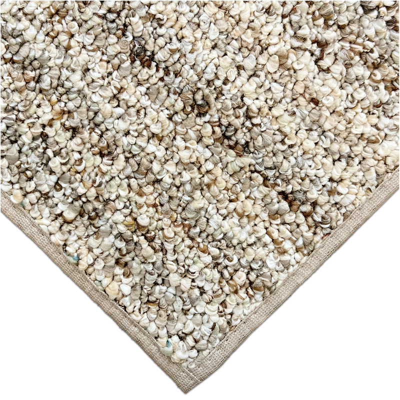 Boho Striped Beige Recycled Berber Loop Area Rug – Custom Size Indoor Carpet