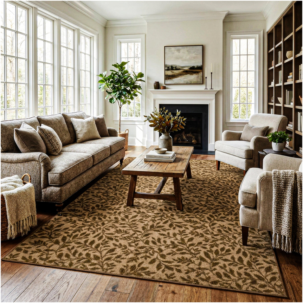 Milliken Hidden Trail Nature Pattern Indoor Area Rug – Custom Sizes