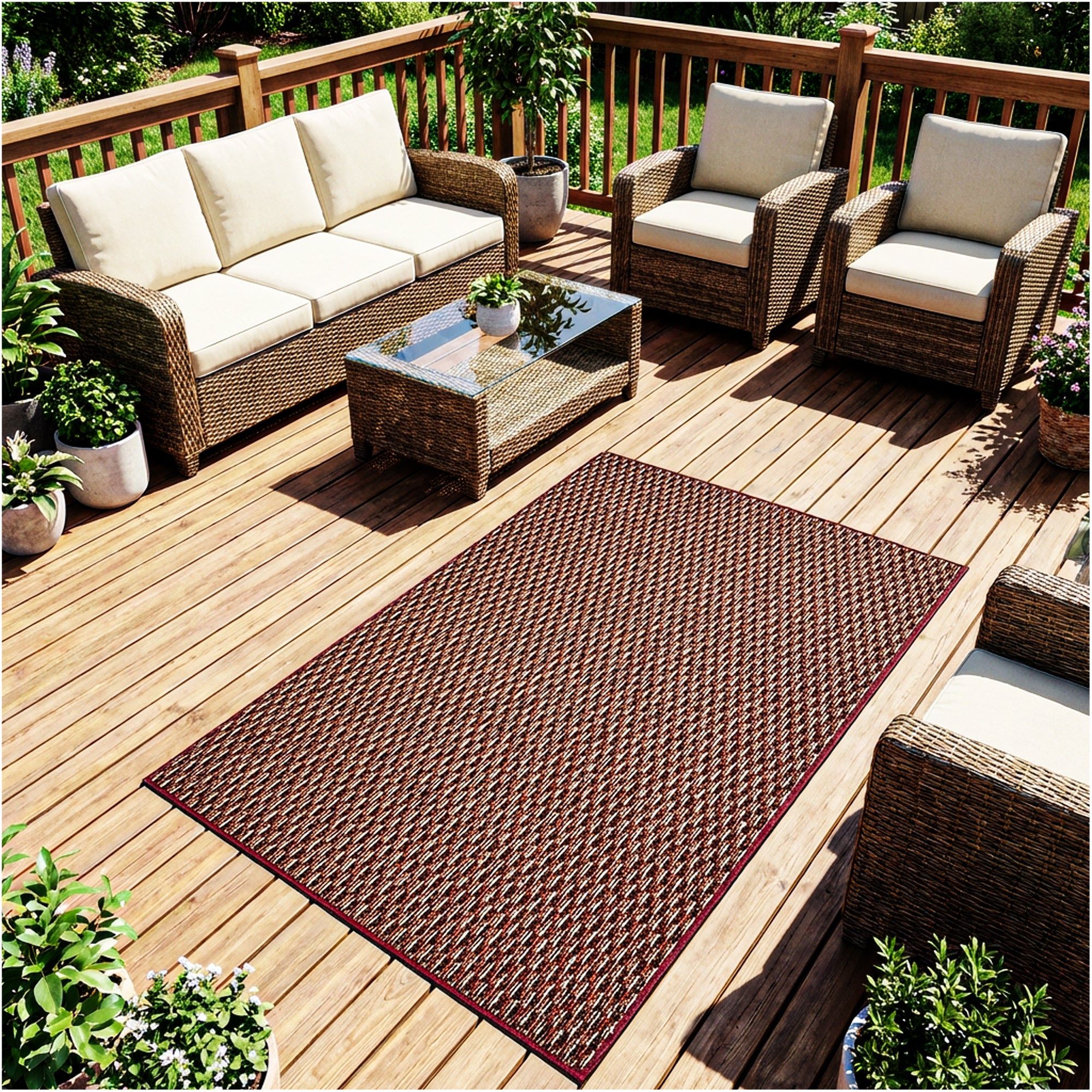 Pattern Play Level Loop Area Rug – Indoor/Outdoor | 5 Colors Available