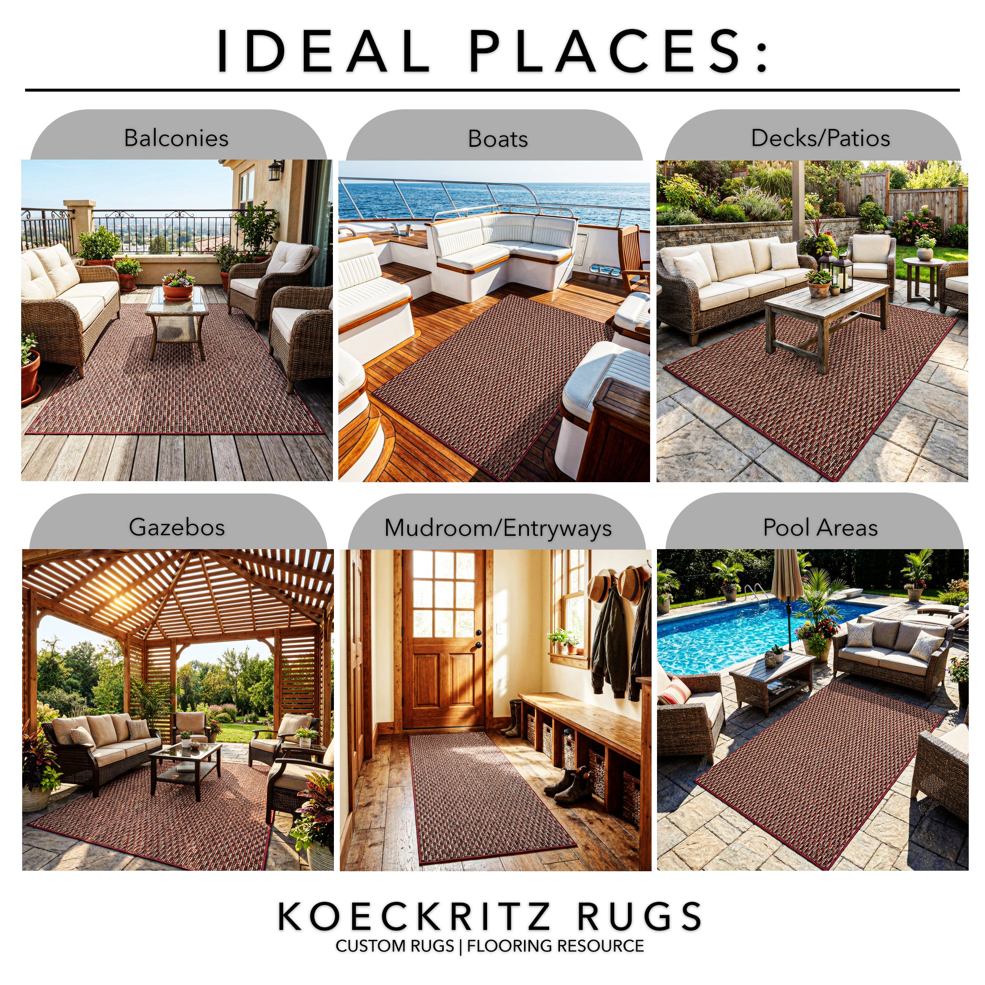 Pattern Play Level Loop Area Rug – Indoor/Outdoor | 5 Colors Available