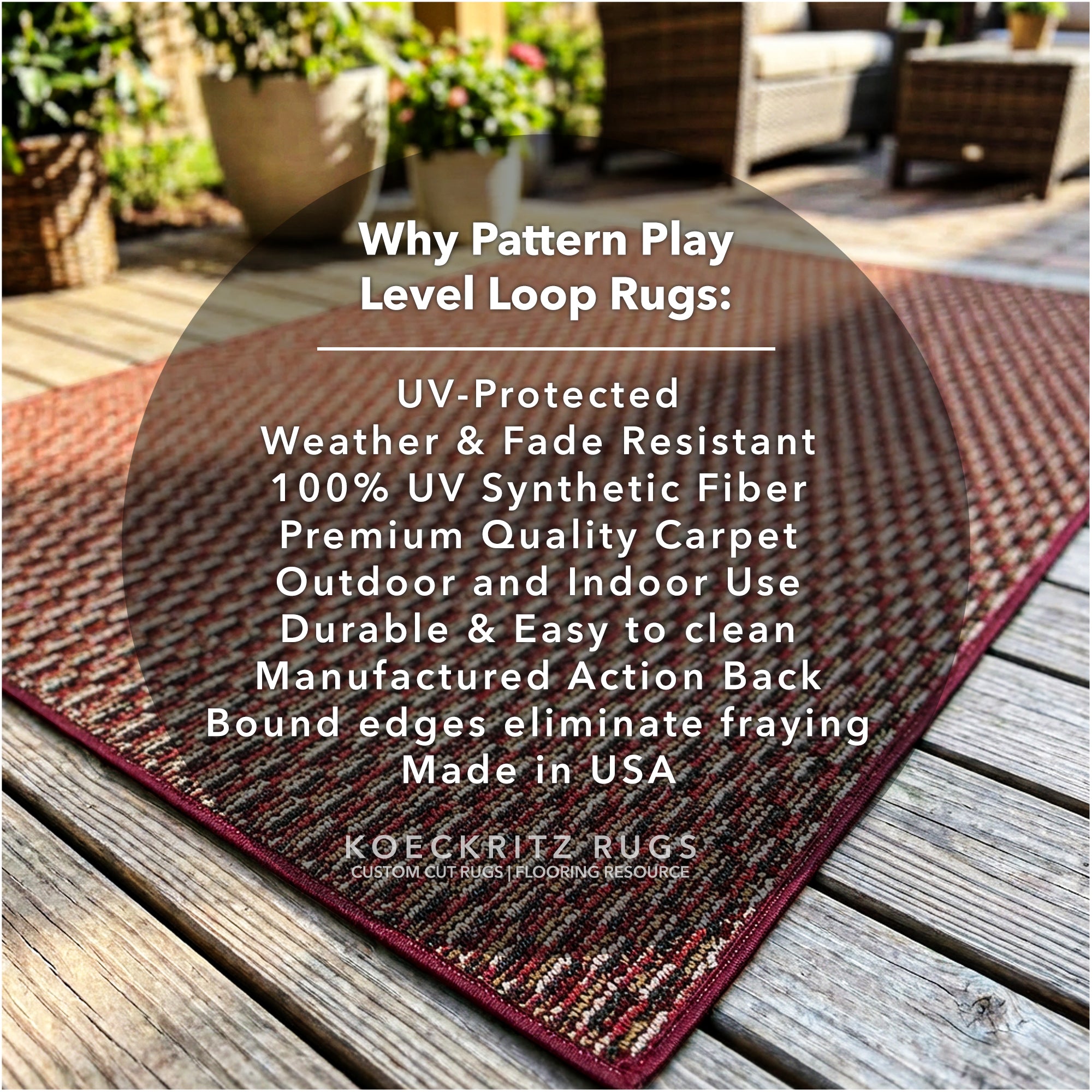 Pattern Play Level Loop Area Rug – Indoor/Outdoor | 5 Colors Available