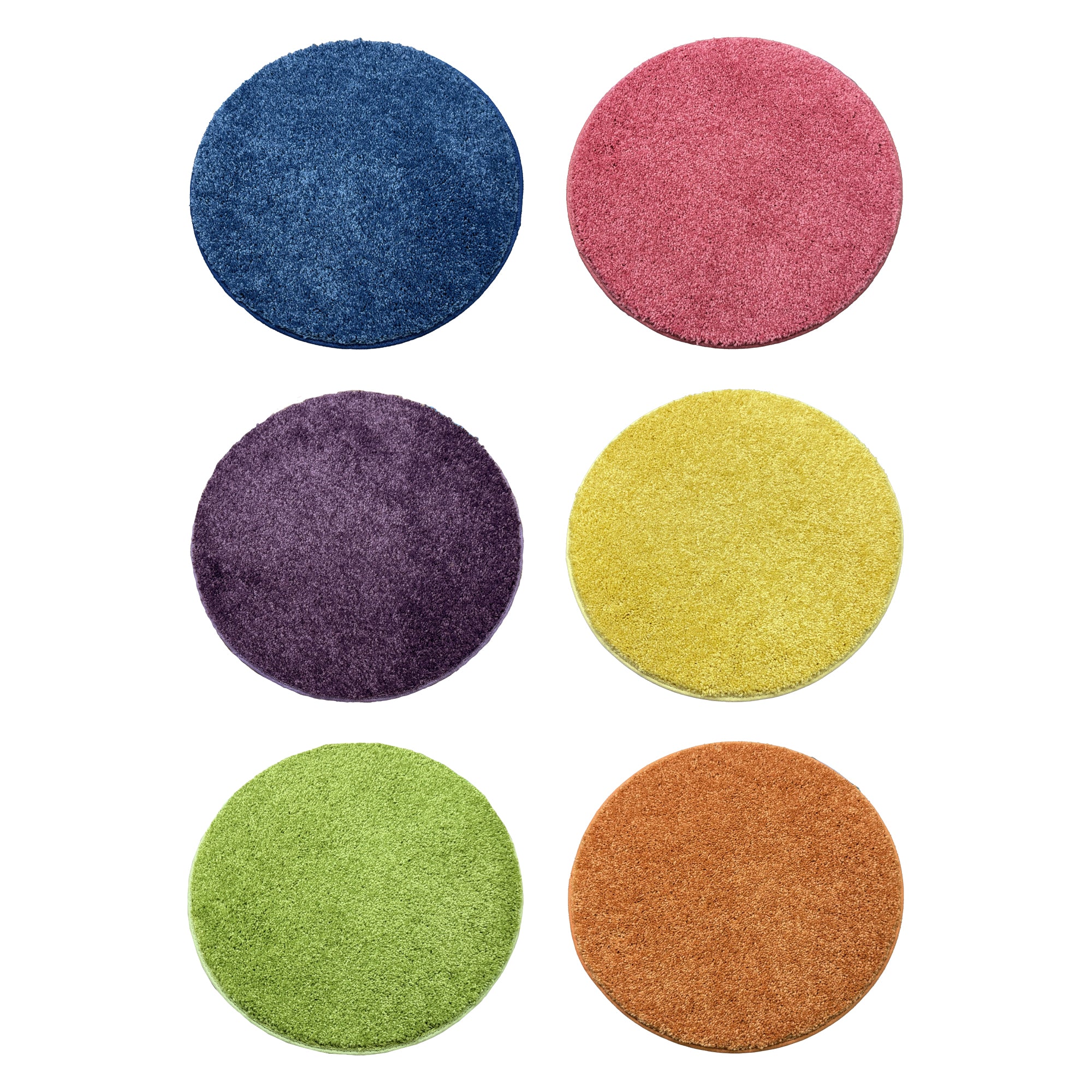 Children’s Carpet Circle Seats – Bright Multi, 18” Round Classroom Floor Cushions