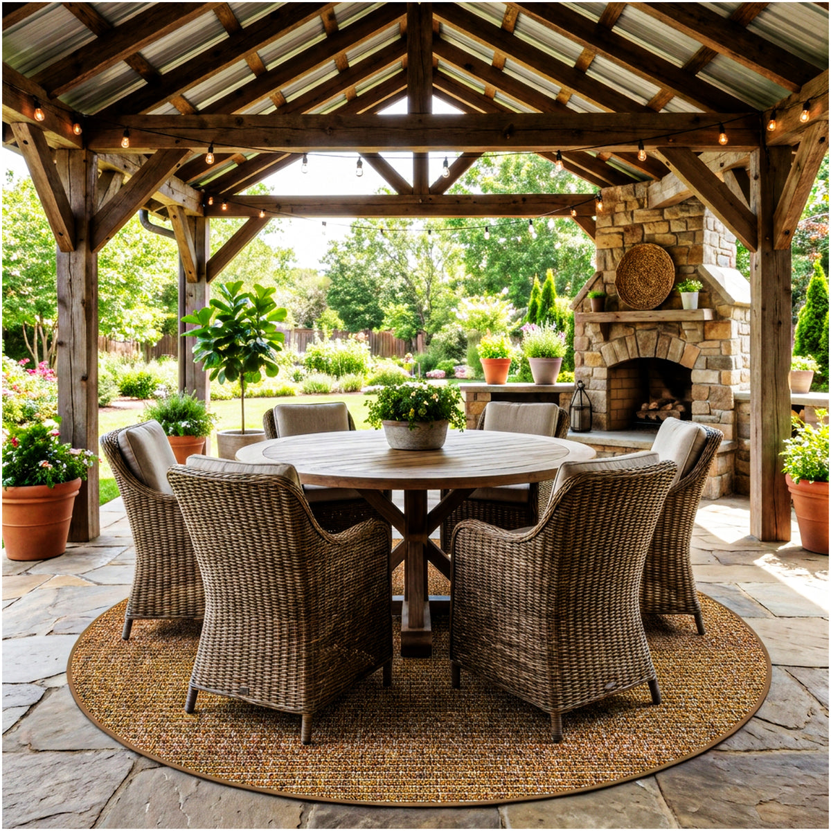 Dominica Indoor Outdoor Area Rug – Custom Size Patio Rug