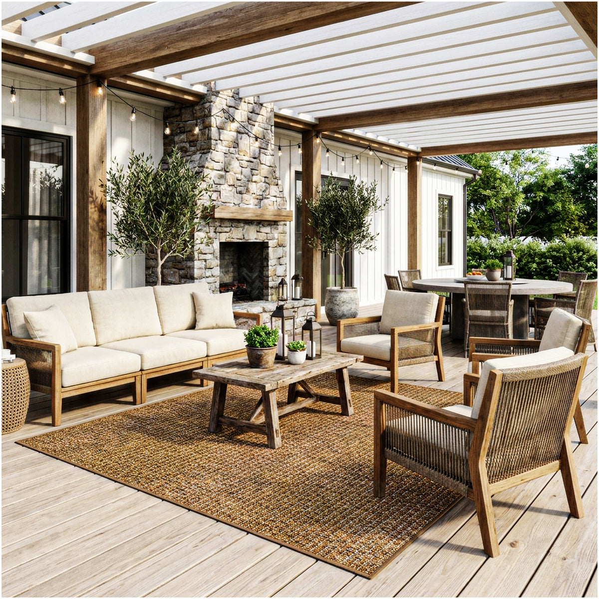 Dominica Indoor Outdoor Area Rug – Custom Size Patio Rug
