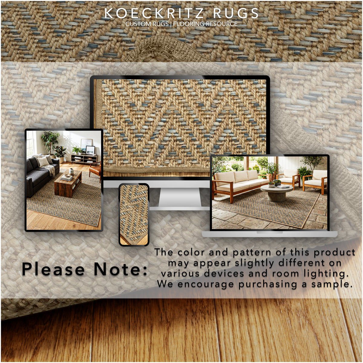 Tortola Chevron Indoor-Outdoor Area Rug | Custom Sizes Available