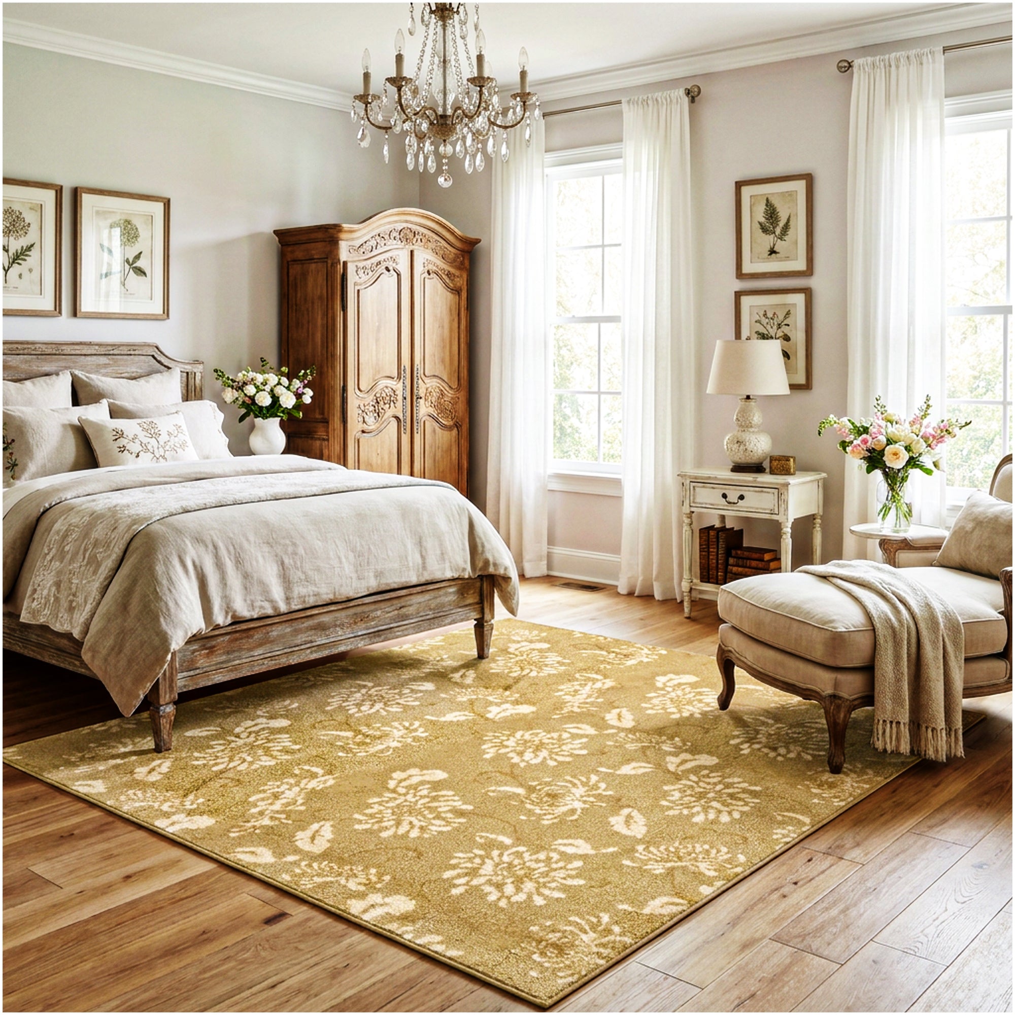 Milliken Grand Fleur Indoor Area Rug – Floral Design, Multiple Colors