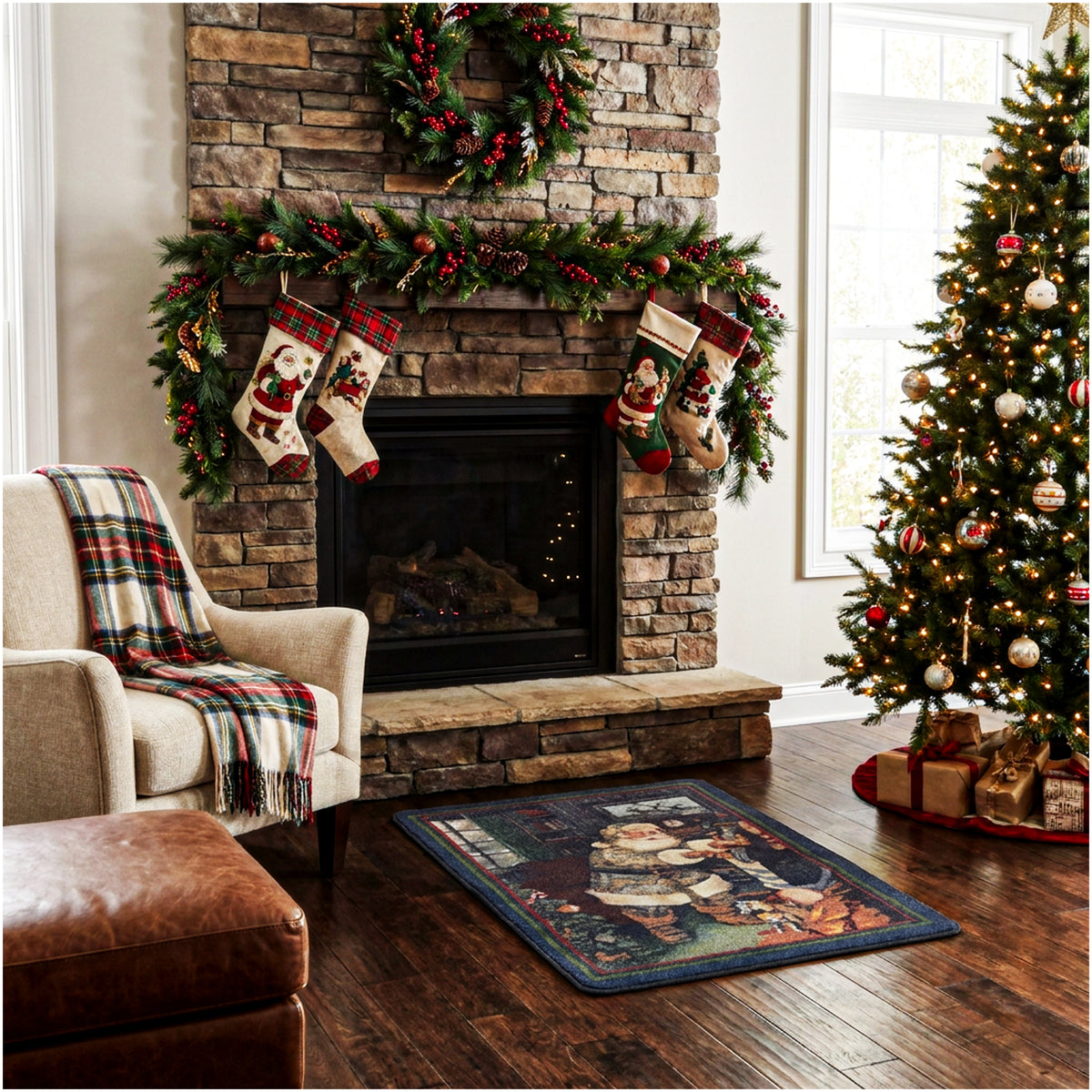 Realtree Camo Santa Christmas Area Rug – 2'8" x 3'10"