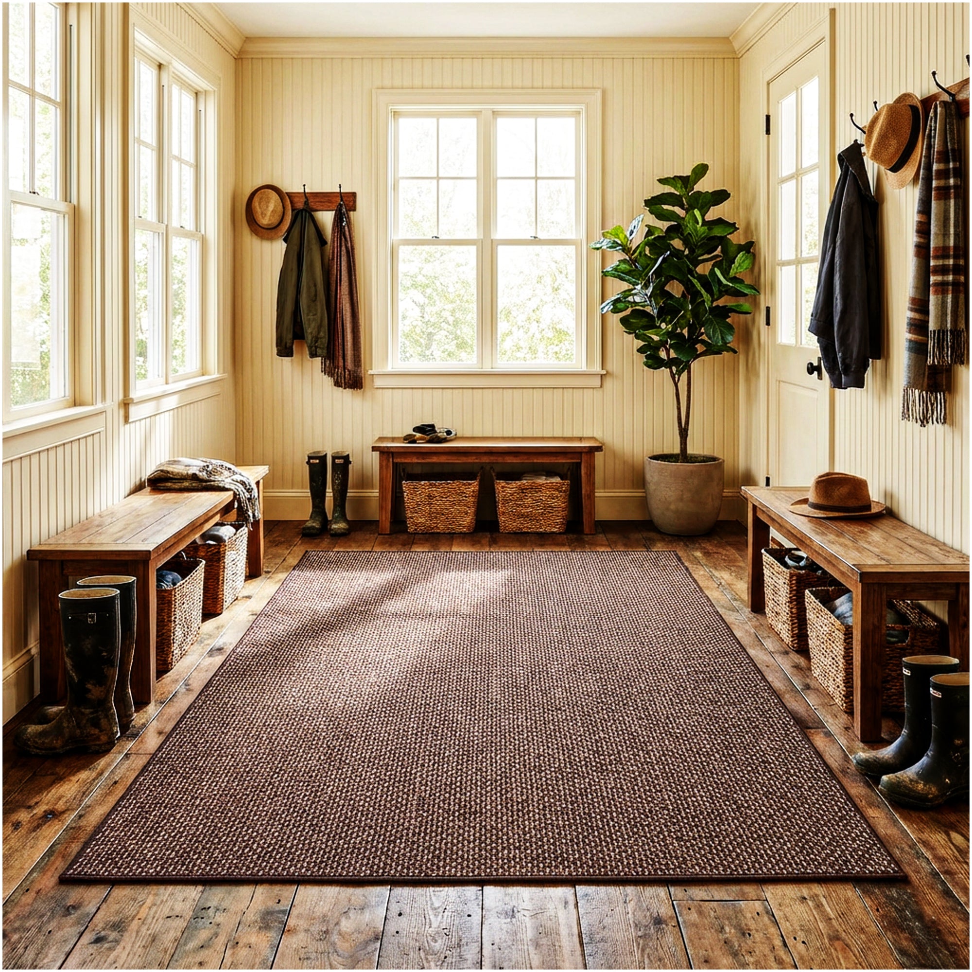 Berber Indoor-Outdoor Area Rug & Runner – Neutral Tones, Custom Sizes