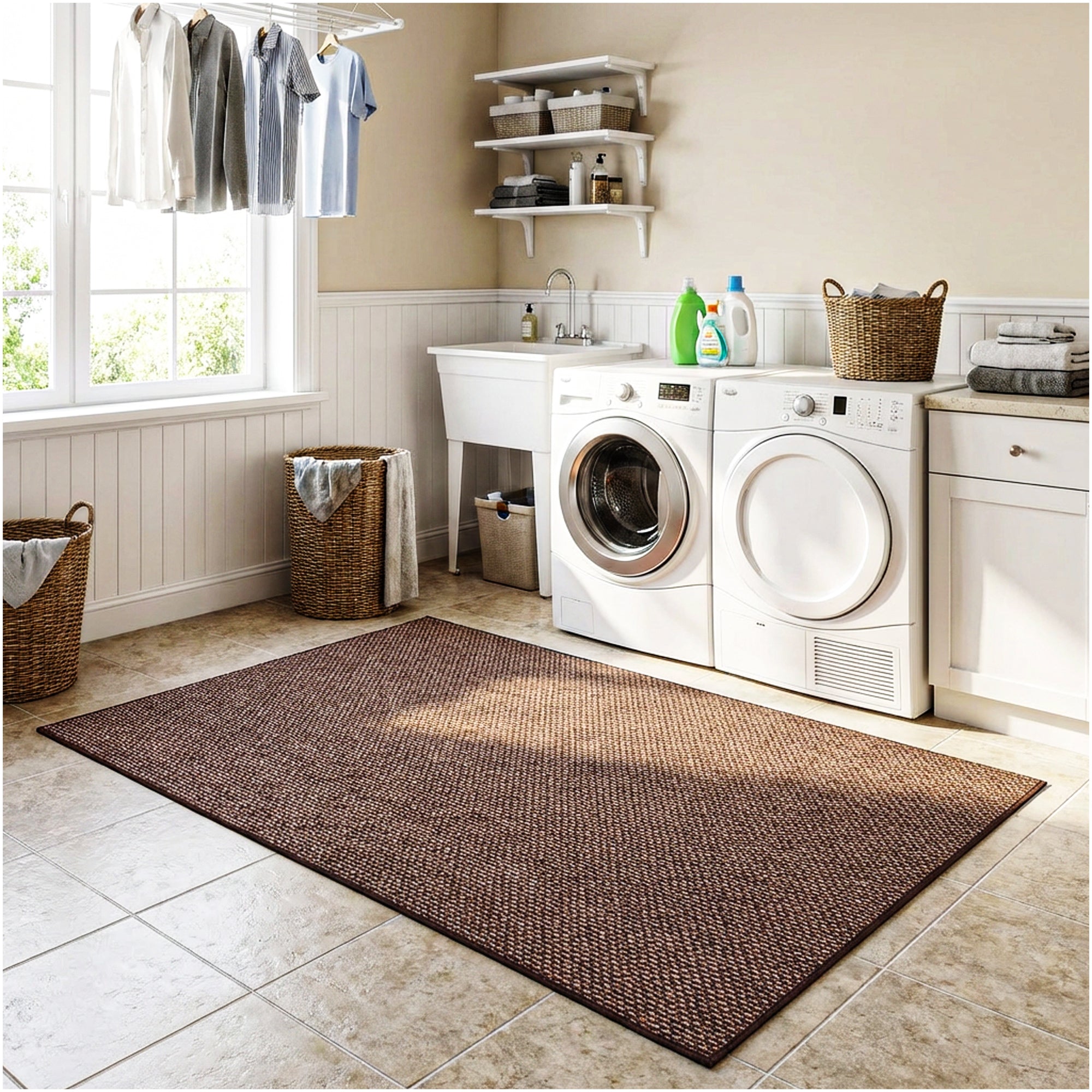 Berber Indoor-Outdoor Area Rug & Runner – Neutral Tones, Custom Sizes
