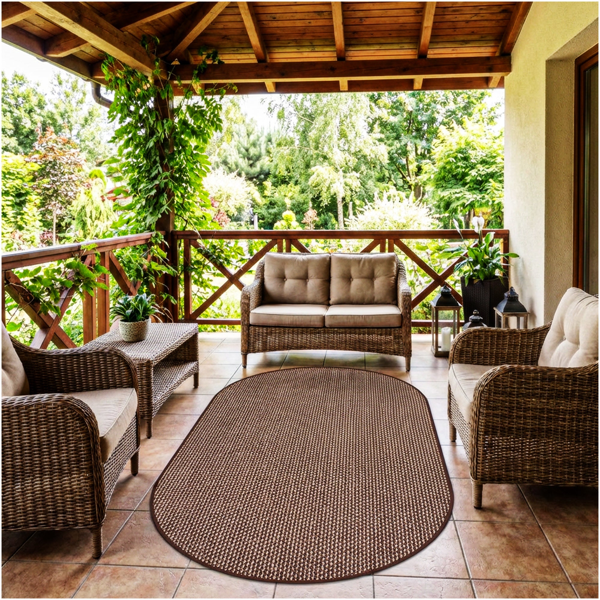 Berber Indoor-Outdoor Area Rug & Runner – Neutral Tones, Custom Sizes