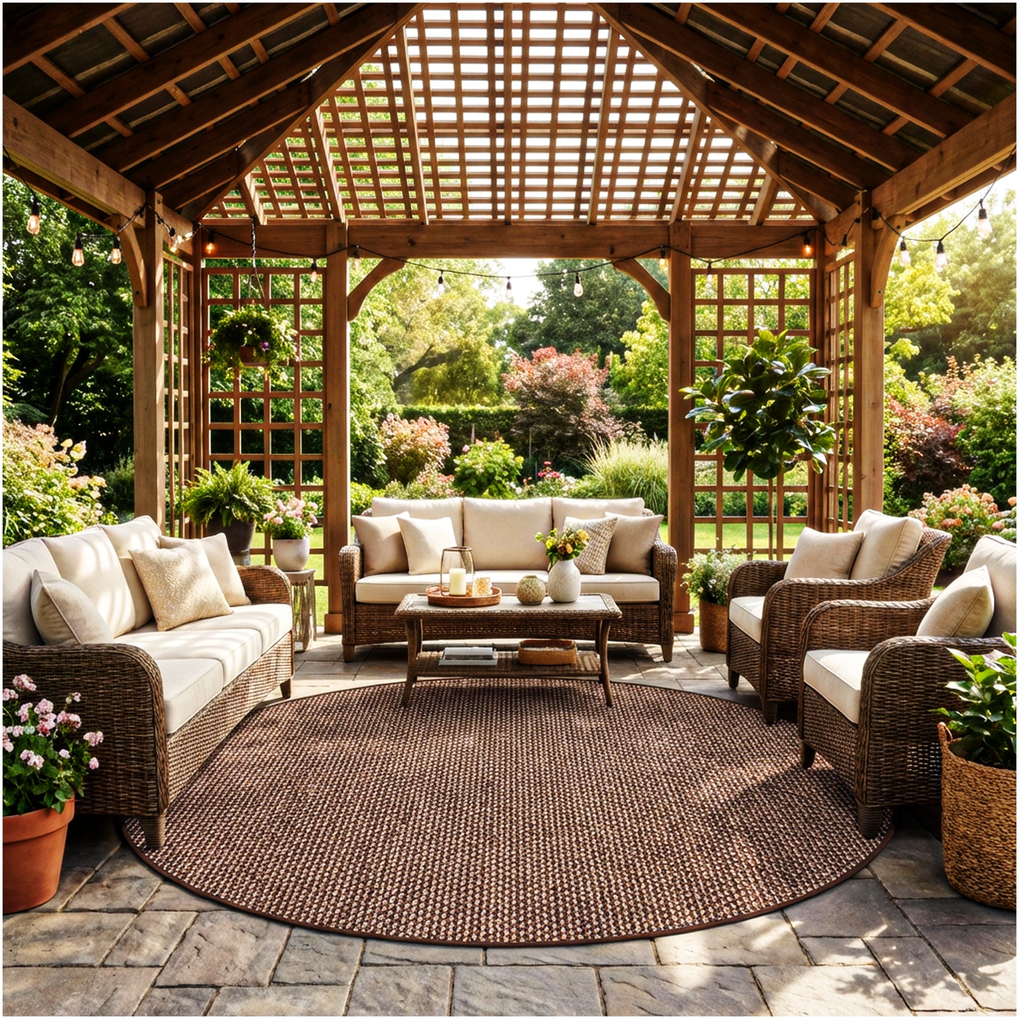 Berber Indoor-Outdoor Area Rug & Runner – Neutral Tones, Custom Sizes