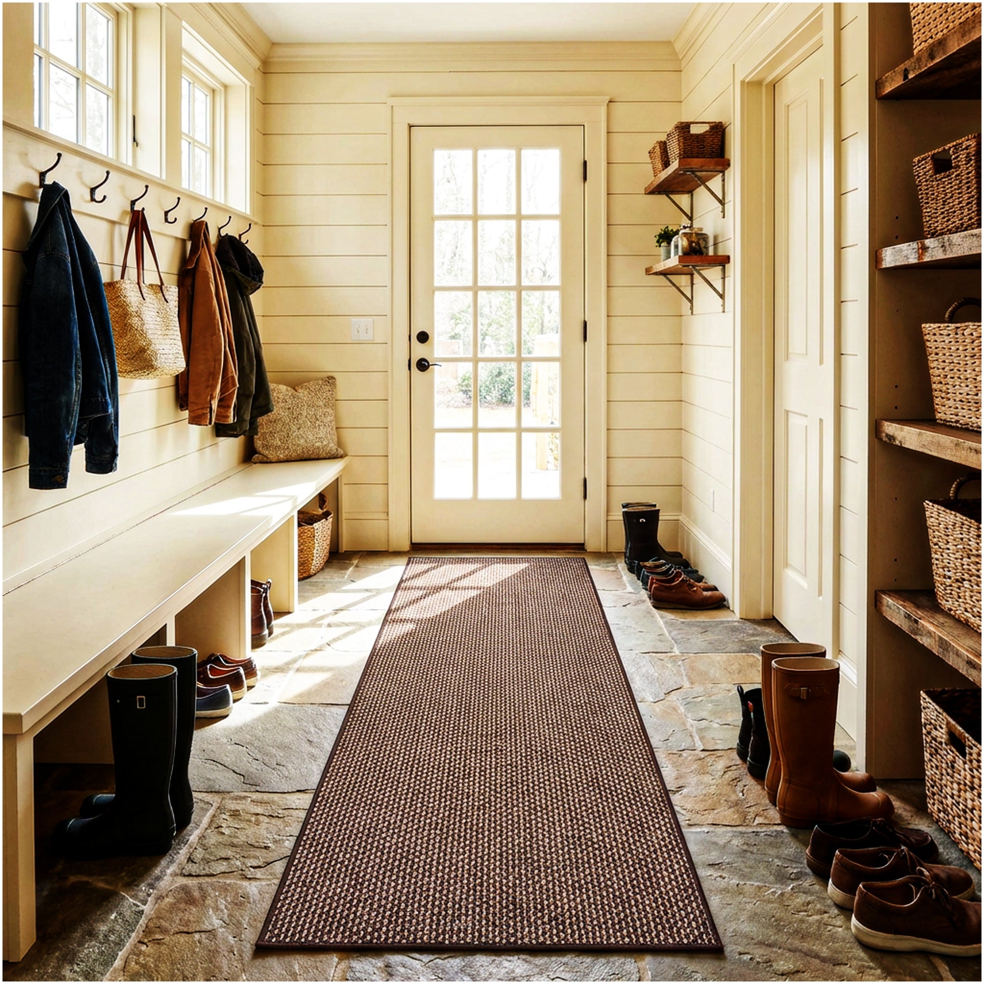 Berber Indoor-Outdoor Area Rug & Runner – Neutral Tones, Custom Sizes
