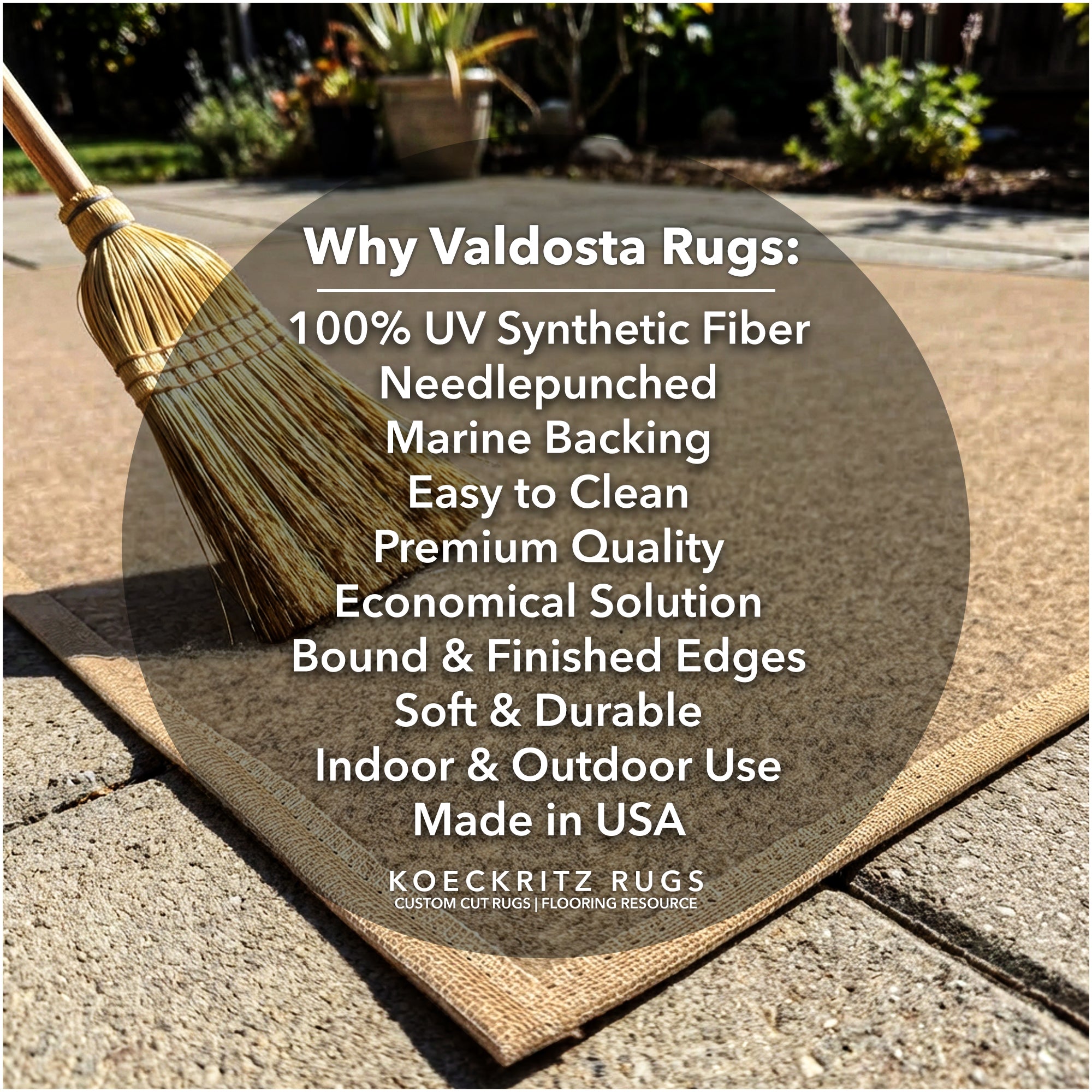 Valdosta Indoor Outdoor Carpet Rug – Durable, Soft, Custom Sizes