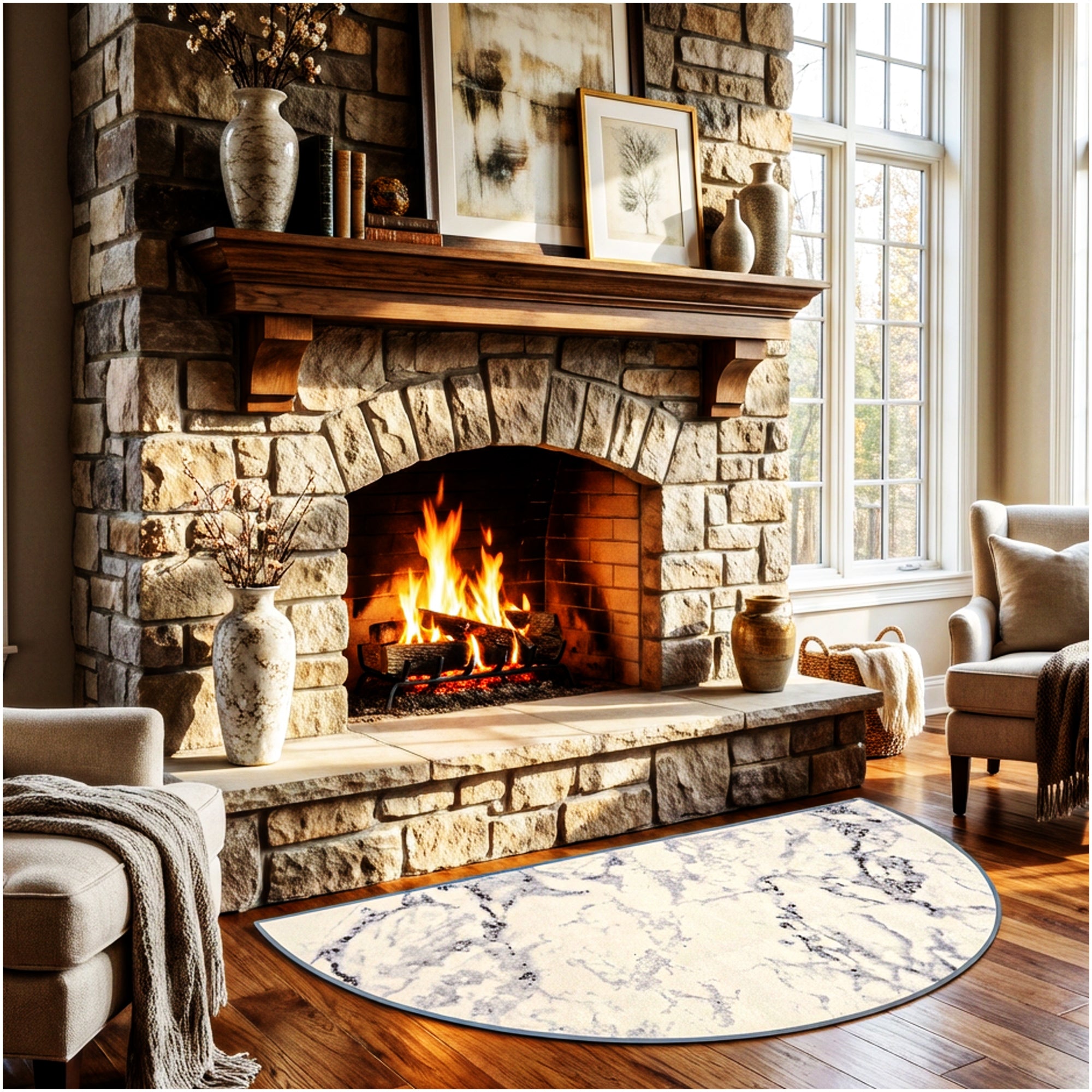 Milliken Cavatori Marble Pattern Indoor Area Rug – 3/8″ Thick, 40 oz Cut Pile