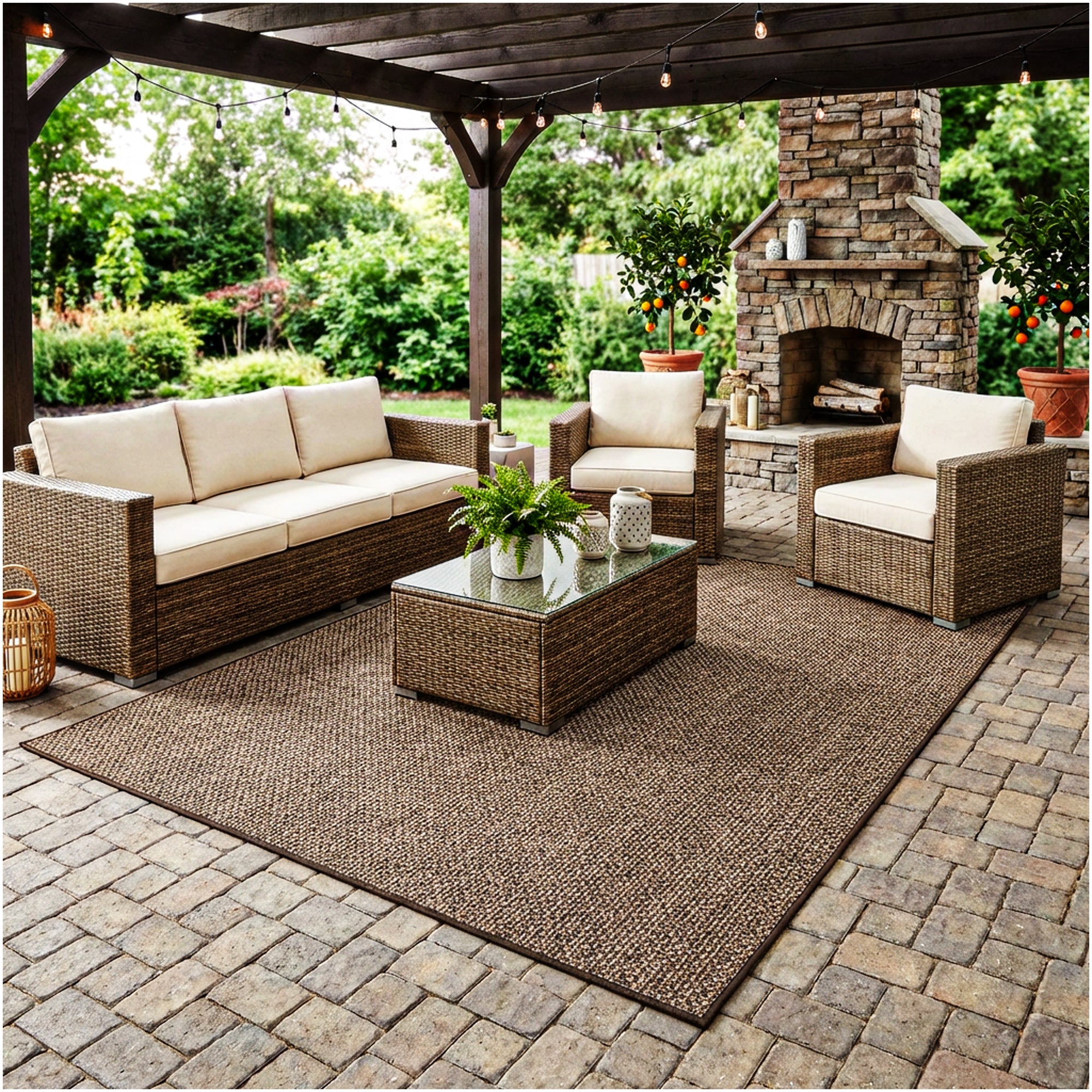Berber Indoor-Outdoor Area Rug & Runner – Neutral Tones, Custom Sizes