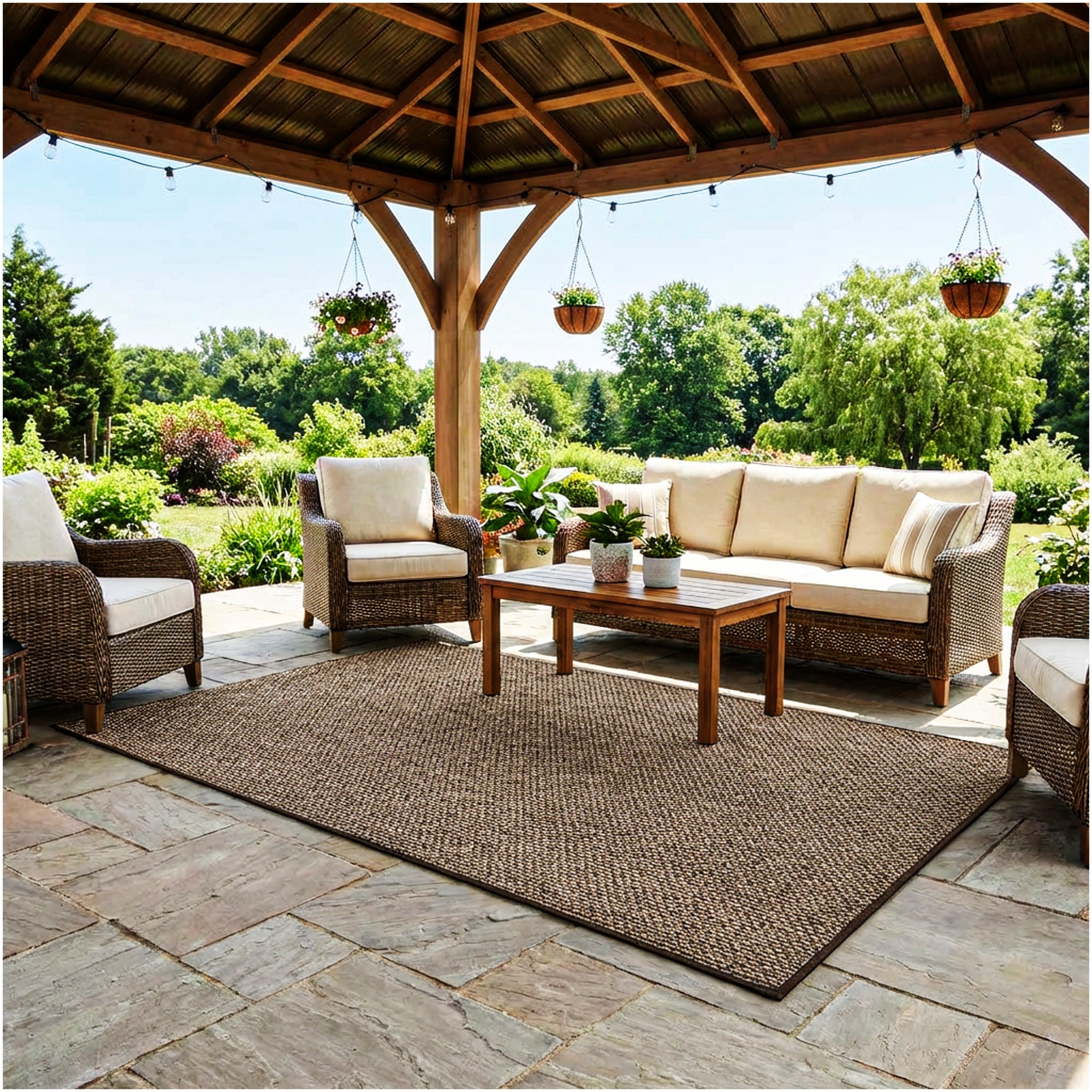Berber Indoor-Outdoor Area Rug & Runner – Neutral Tones, Custom Sizes