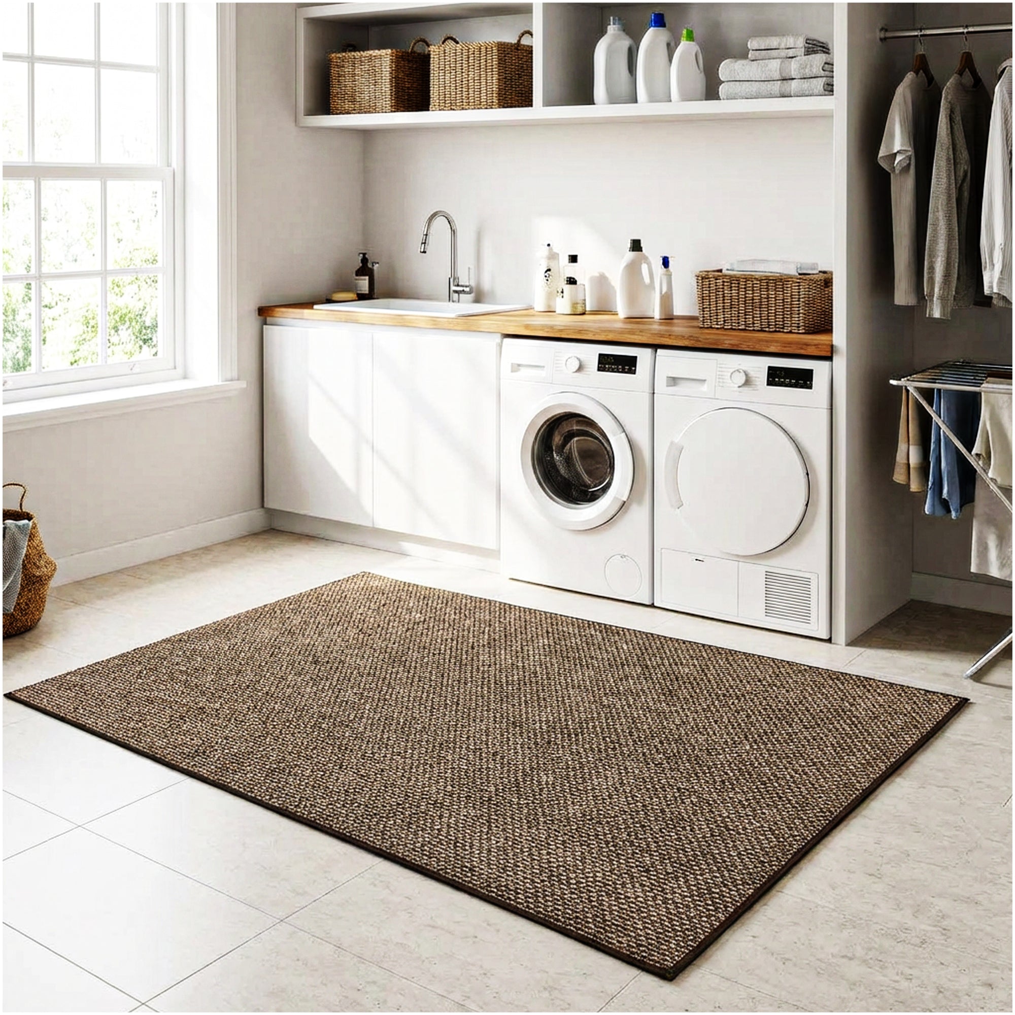Berber Indoor-Outdoor Area Rug & Runner – Neutral Tones, Custom Sizes