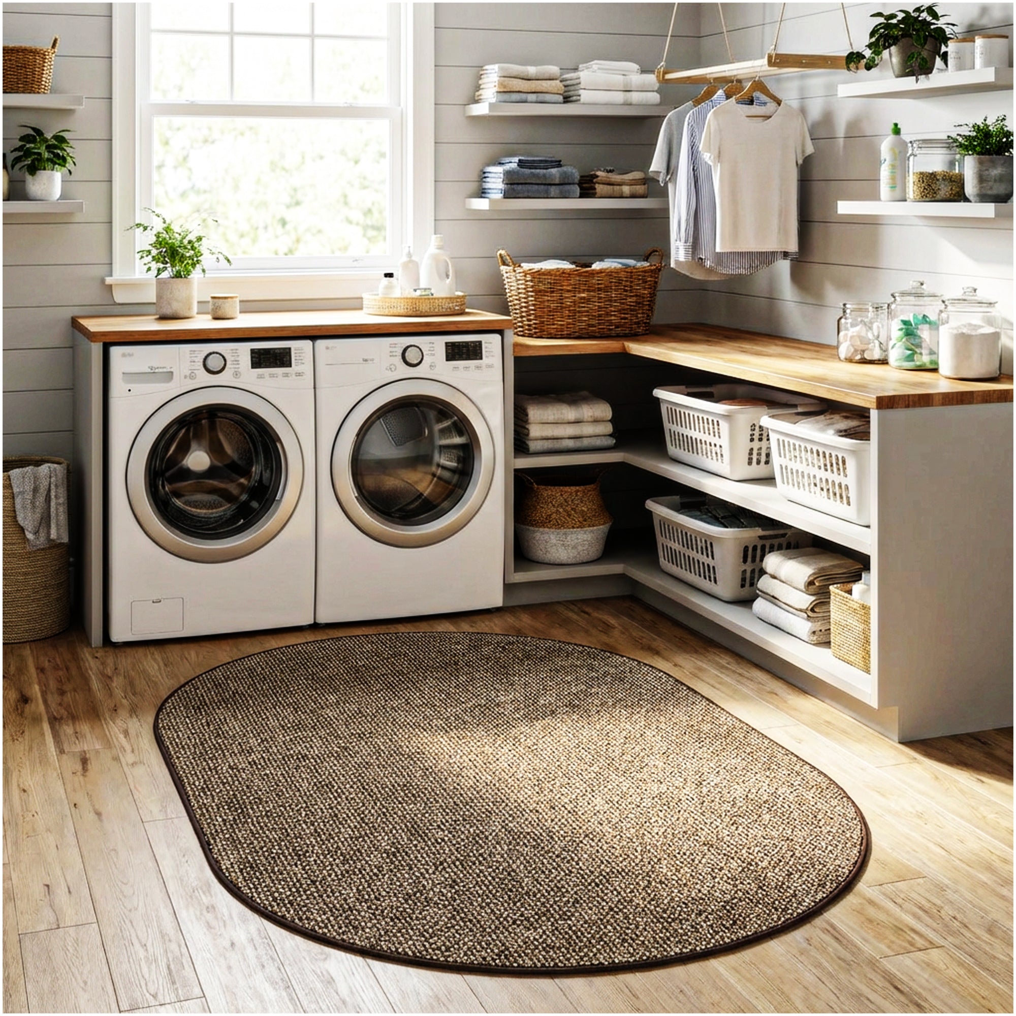 Berber Indoor-Outdoor Area Rug & Runner – Neutral Tones, Custom Sizes