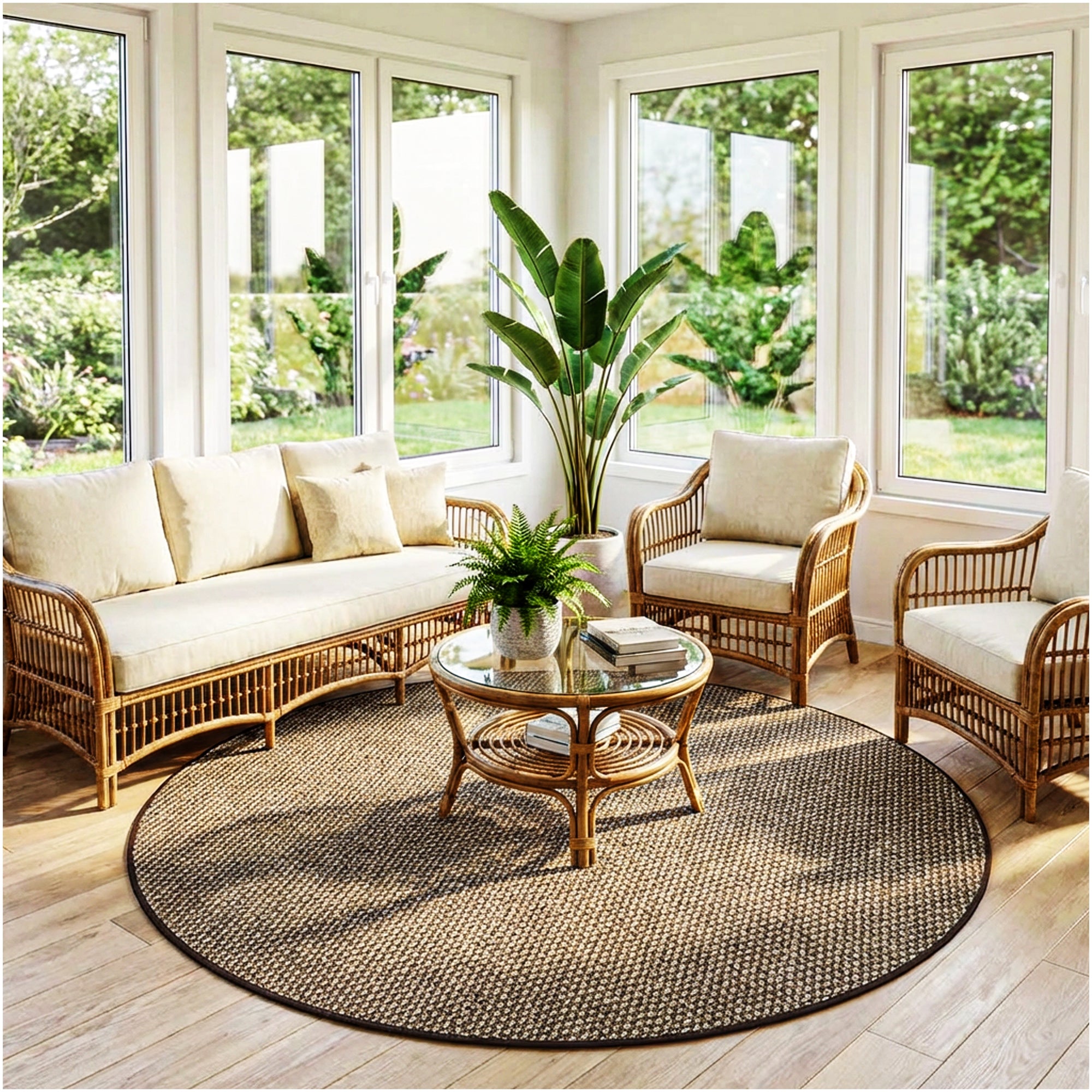 Berber Indoor-Outdoor Area Rug & Runner – Neutral Tones, Custom Sizes