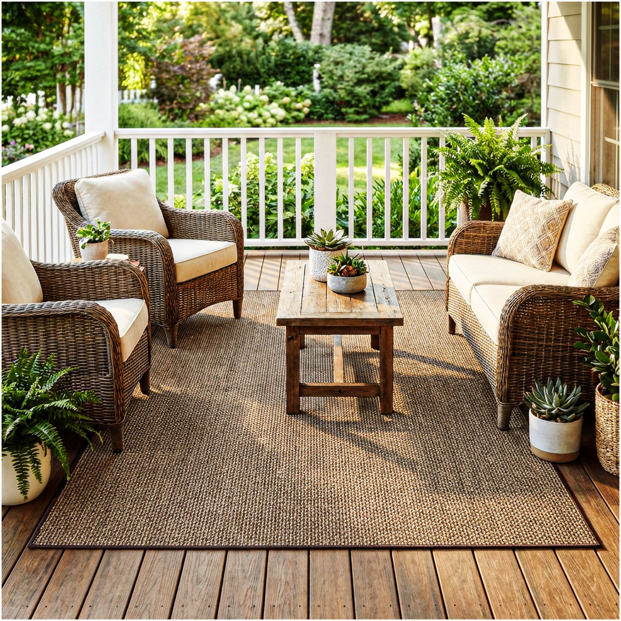 Berber Indoor-Outdoor Area Rug & Runner – Neutral Tones, Custom Sizes