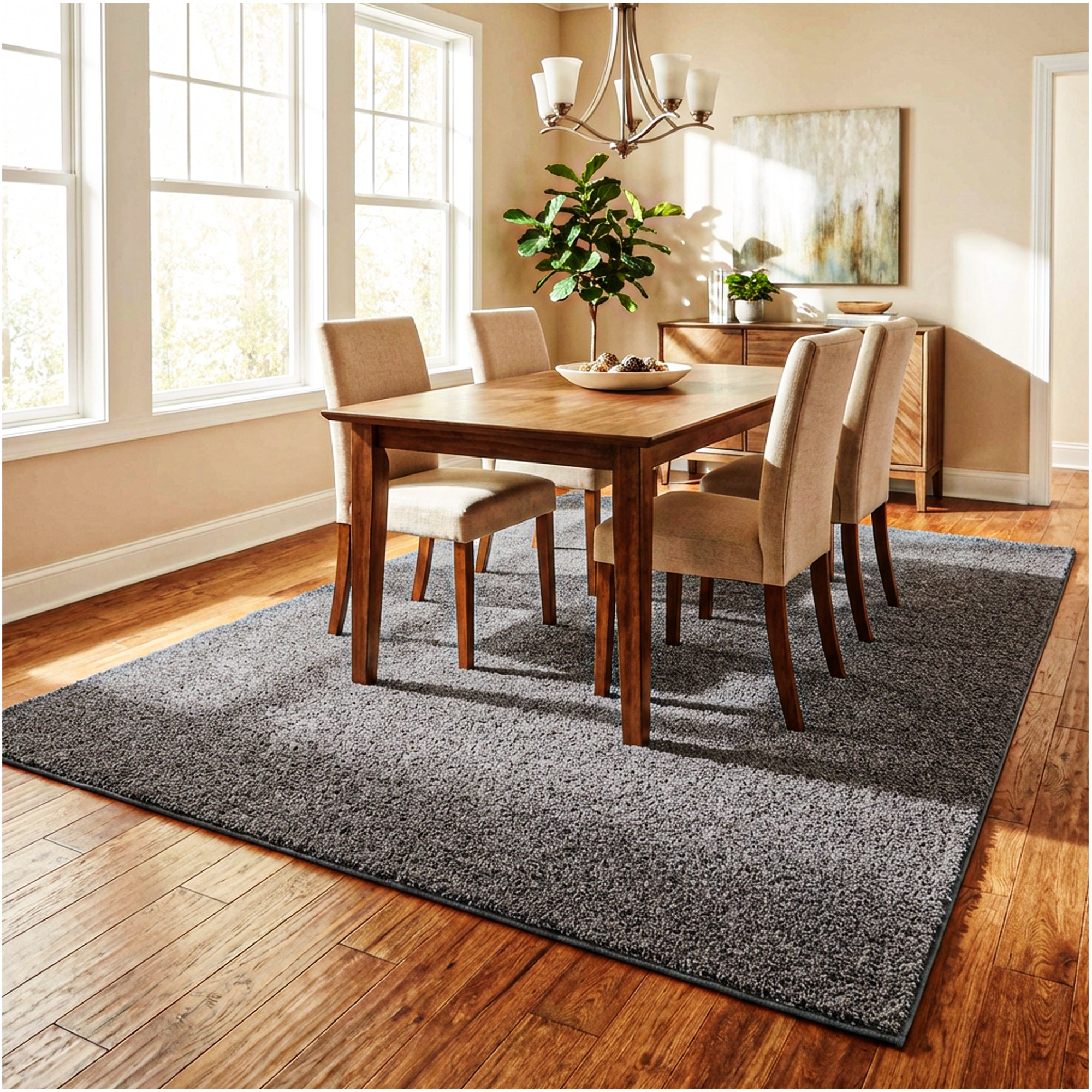 Full Court Indoor Frieze Area Rug – 25 oz Plush Pile, 2 Colors