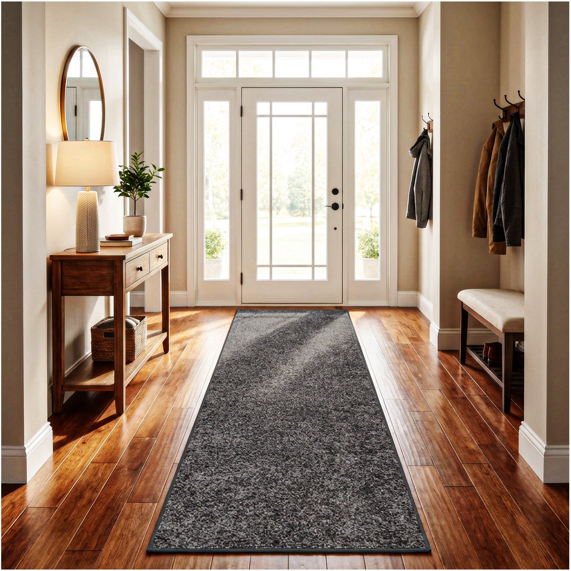 Full Court Indoor Frieze Area Rug – 25 oz Plush Pile, 2 Colors