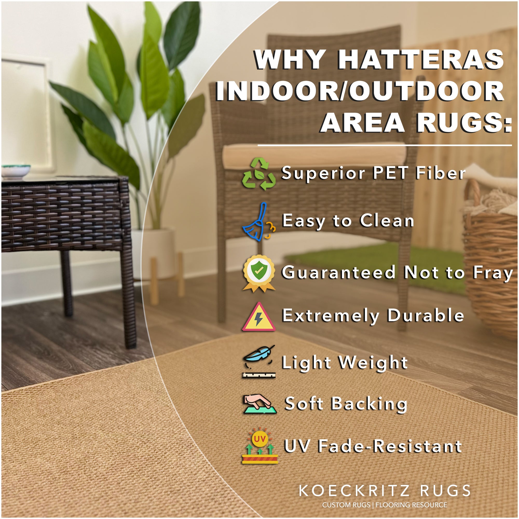 Hatteras Indoor–Outdoor Custom Area Rug