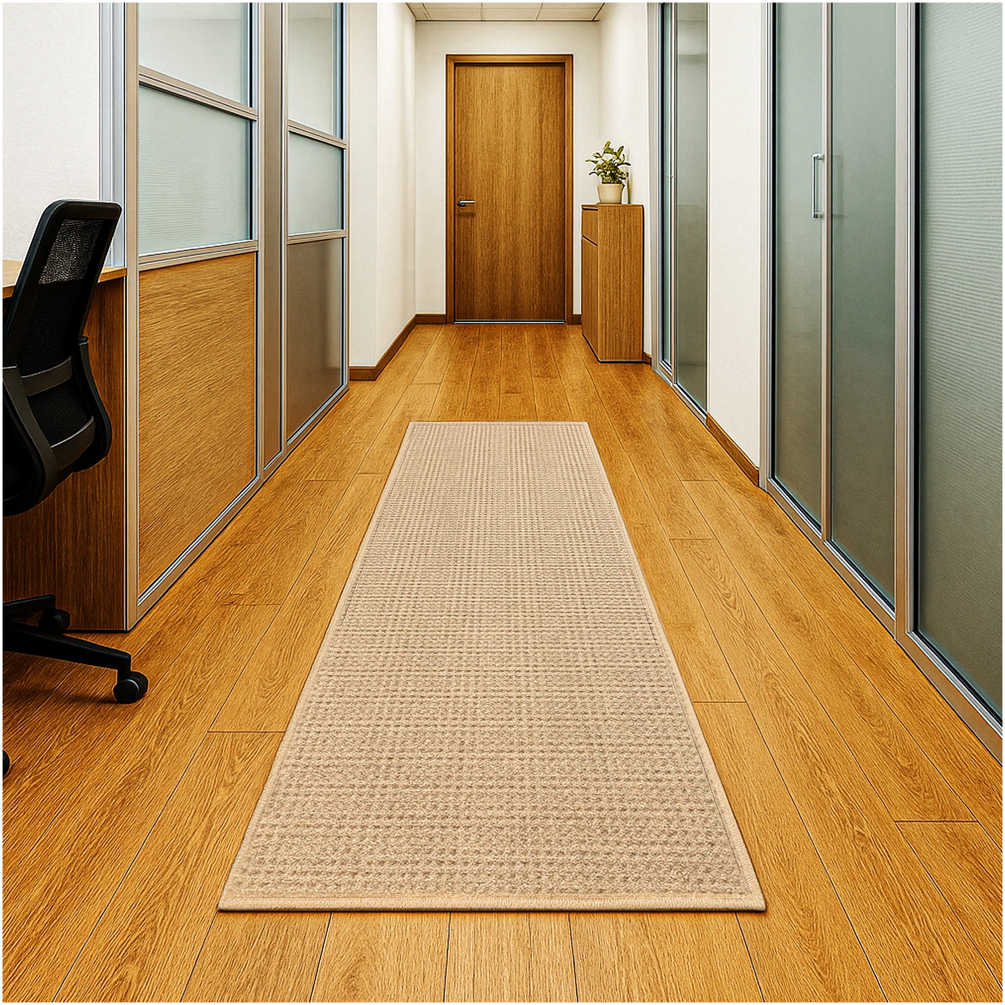 Interlace Waffle Pattern Indoor & Outdoor Rug – Eco-Friendly PET Fiber, Custom Sizes