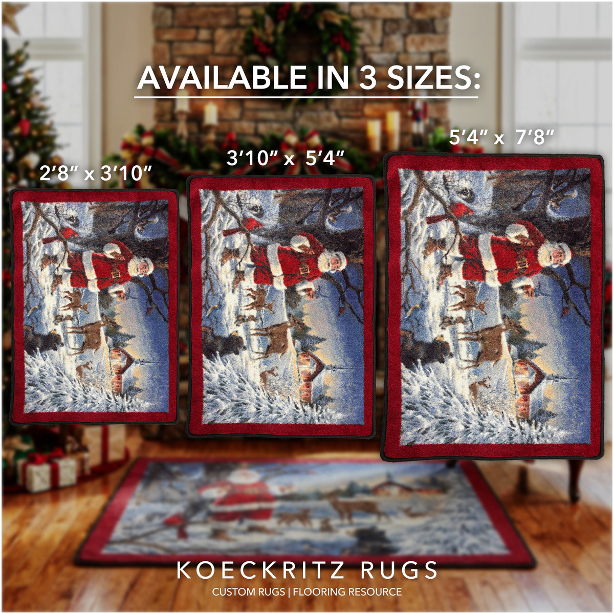 Christmas Service Santa Holiday Area Rug