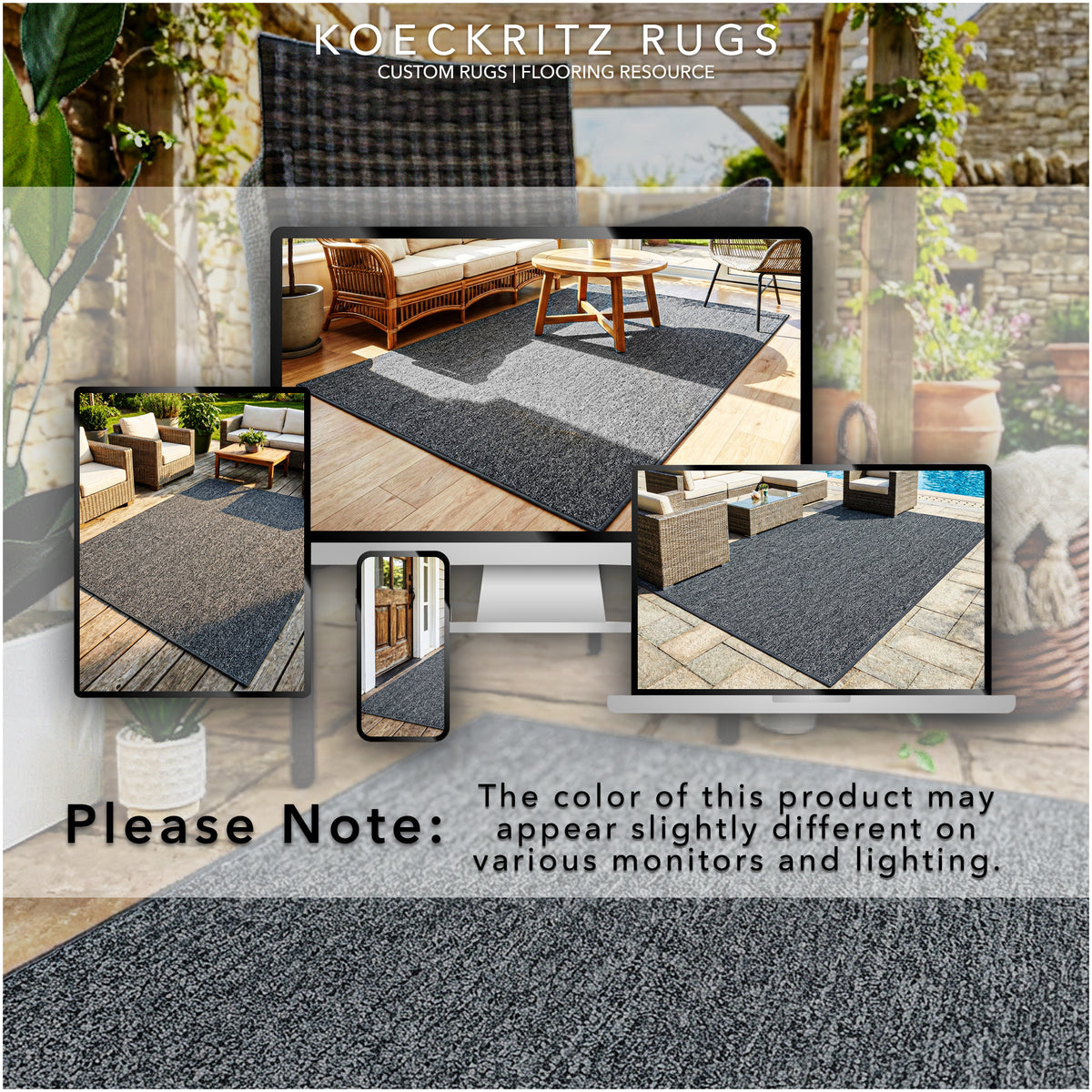 Outside Agenda Indoor Outdoor Rug | Durable Level Loop Rug in Custom Sizes