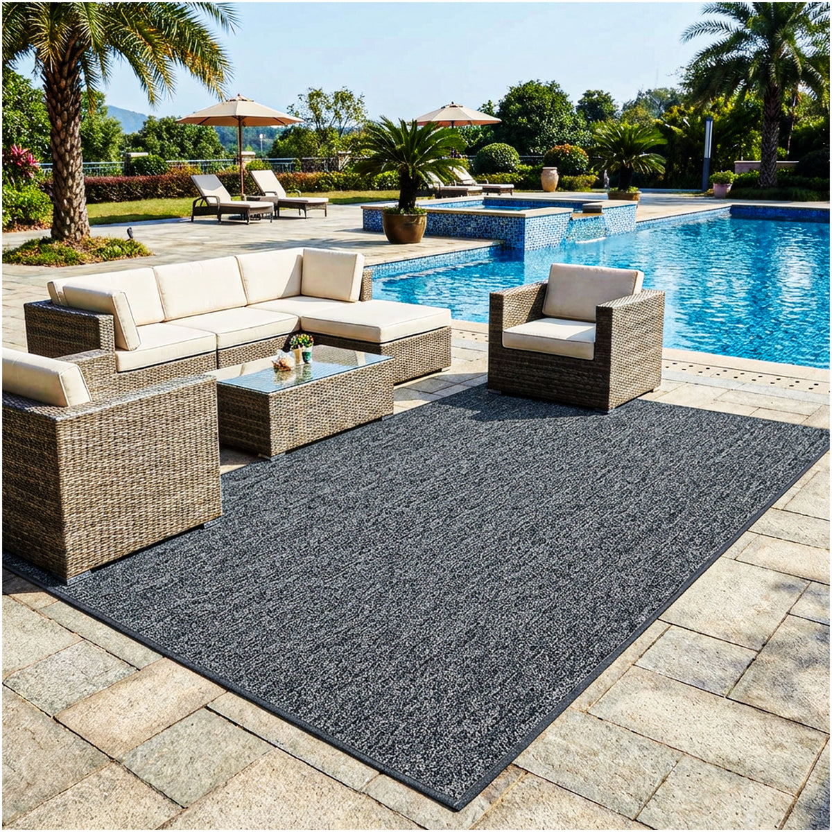 Outside Agenda Indoor Outdoor Rug | Durable Level Loop Rug in Custom Sizes