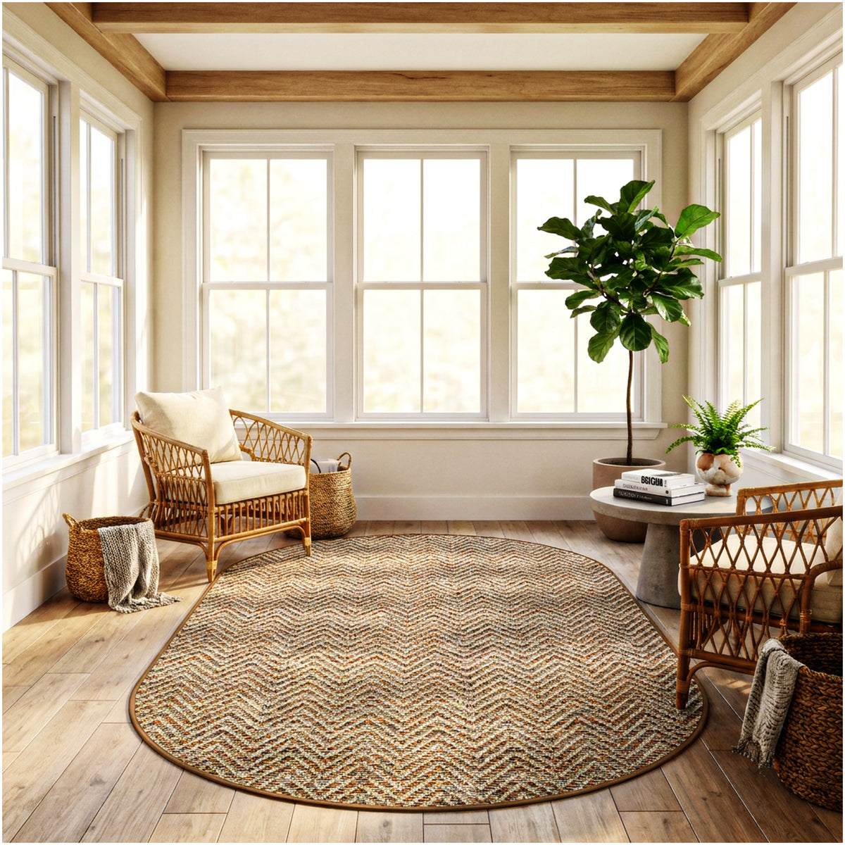 Tortola Chevron Indoor-Outdoor Area Rug | Custom Sizes Available