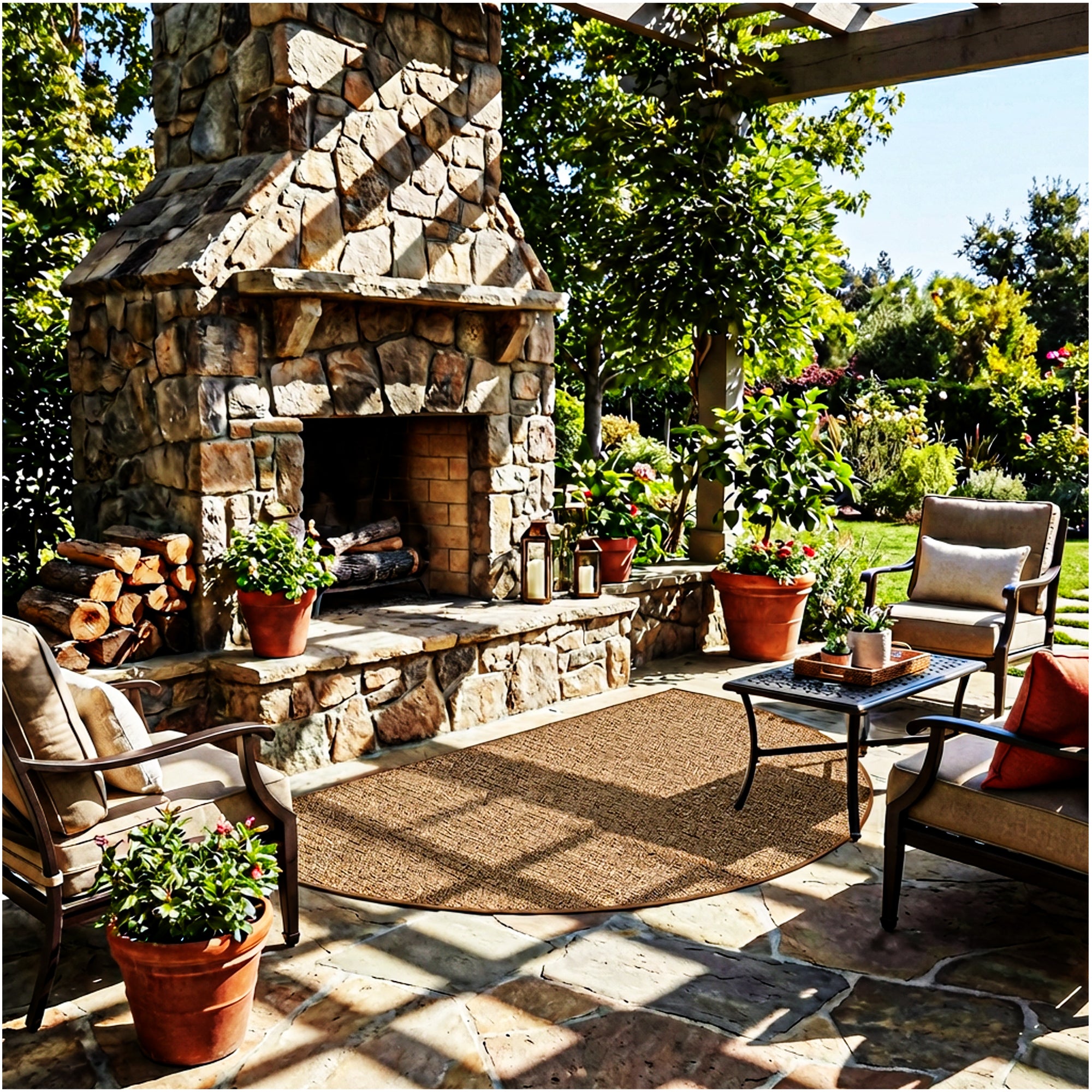 Casual Boucle Indoor/Outdoor Area Rug – Custom Sizes, 6 Colors