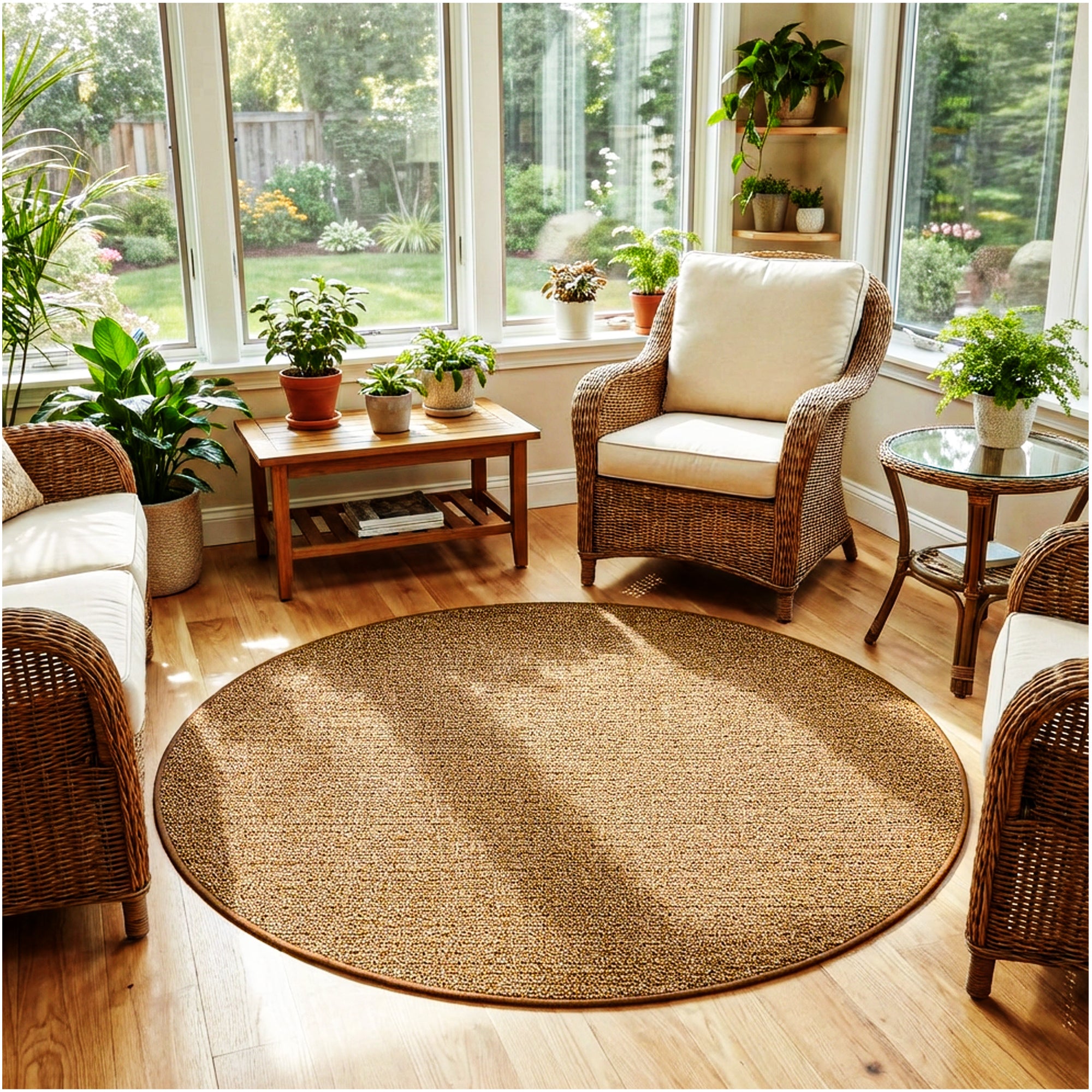 Casual Boucle Indoor/Outdoor Area Rug – Custom Sizes, 6 Colors