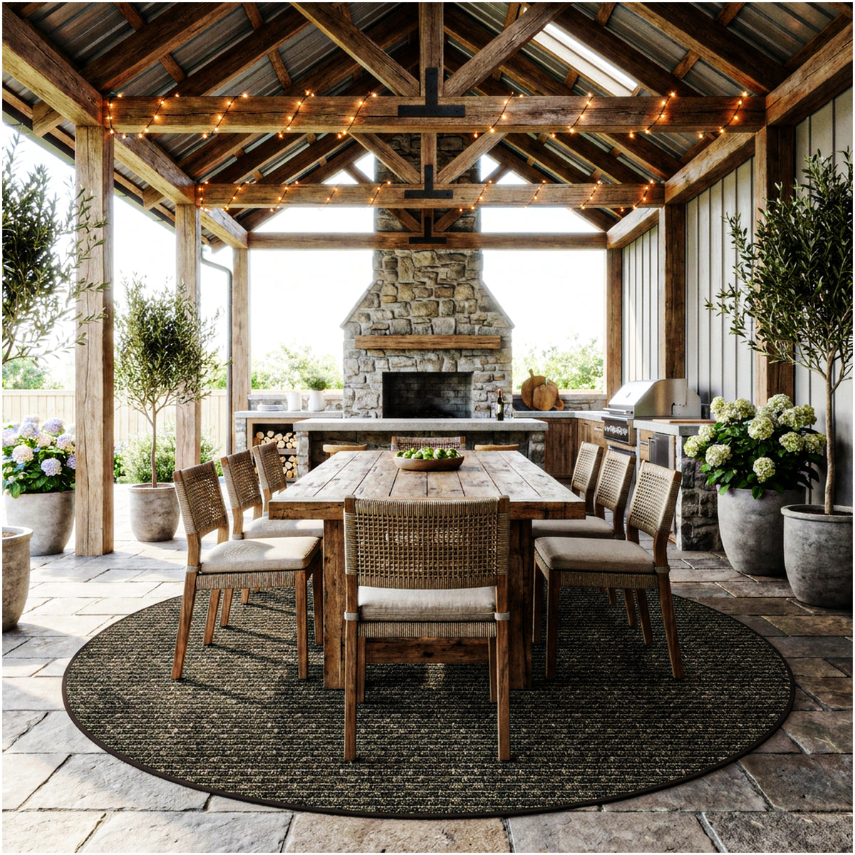 Dominica Indoor Outdoor Area Rug – Custom Size Patio Rug