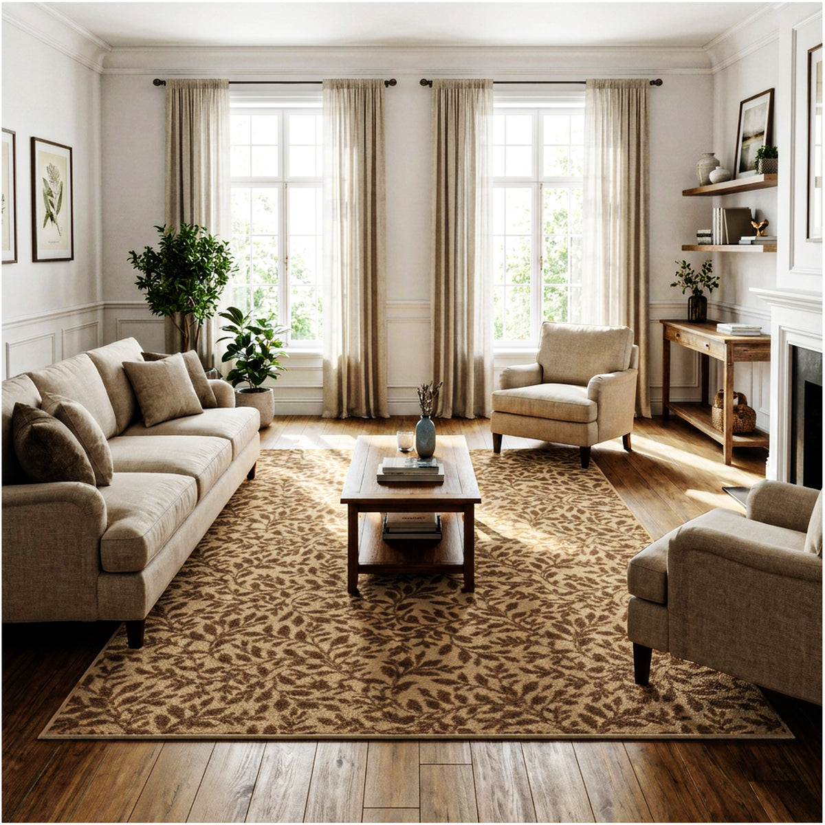 Milliken Hidden Trail Nature Pattern Indoor Area Rug – Custom Sizes