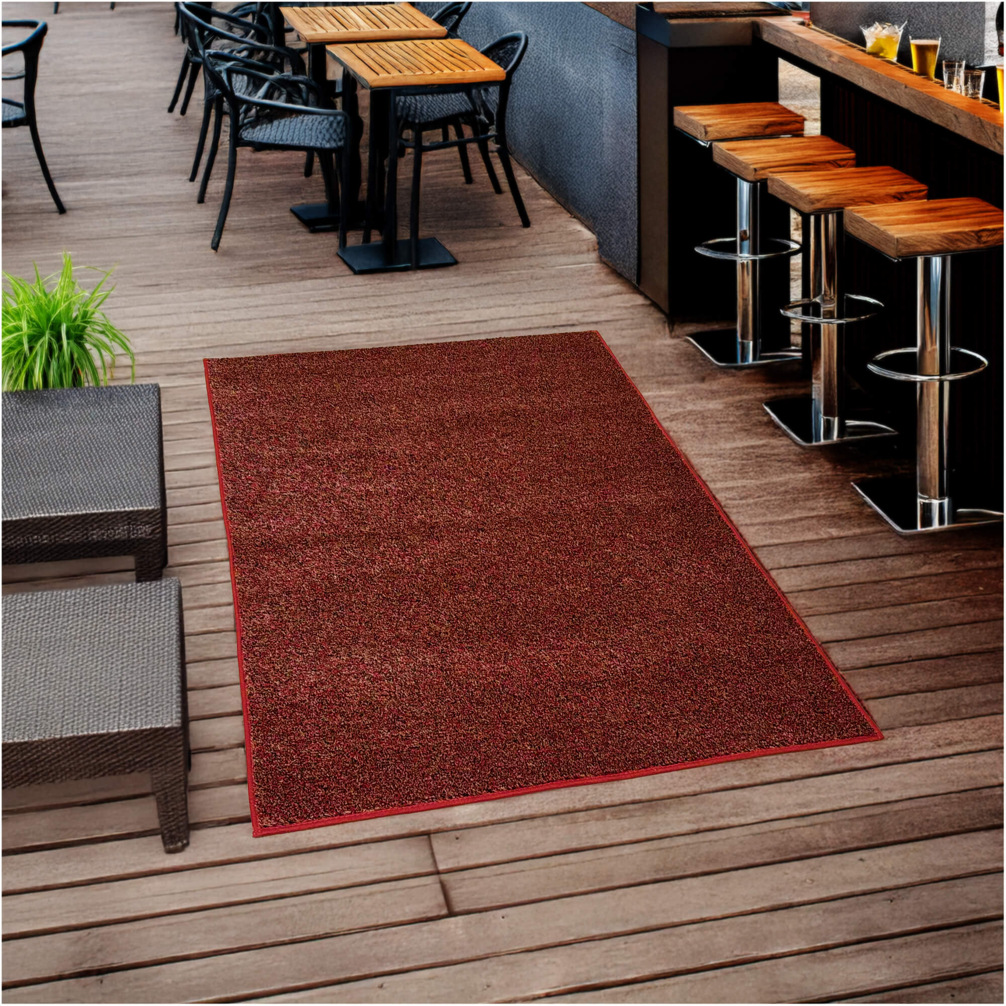 Cabana Tweed Artificial Grass Turf Rug – 3/8” Thick Ultra Turf Carpet, Custom Size, 7 Colors